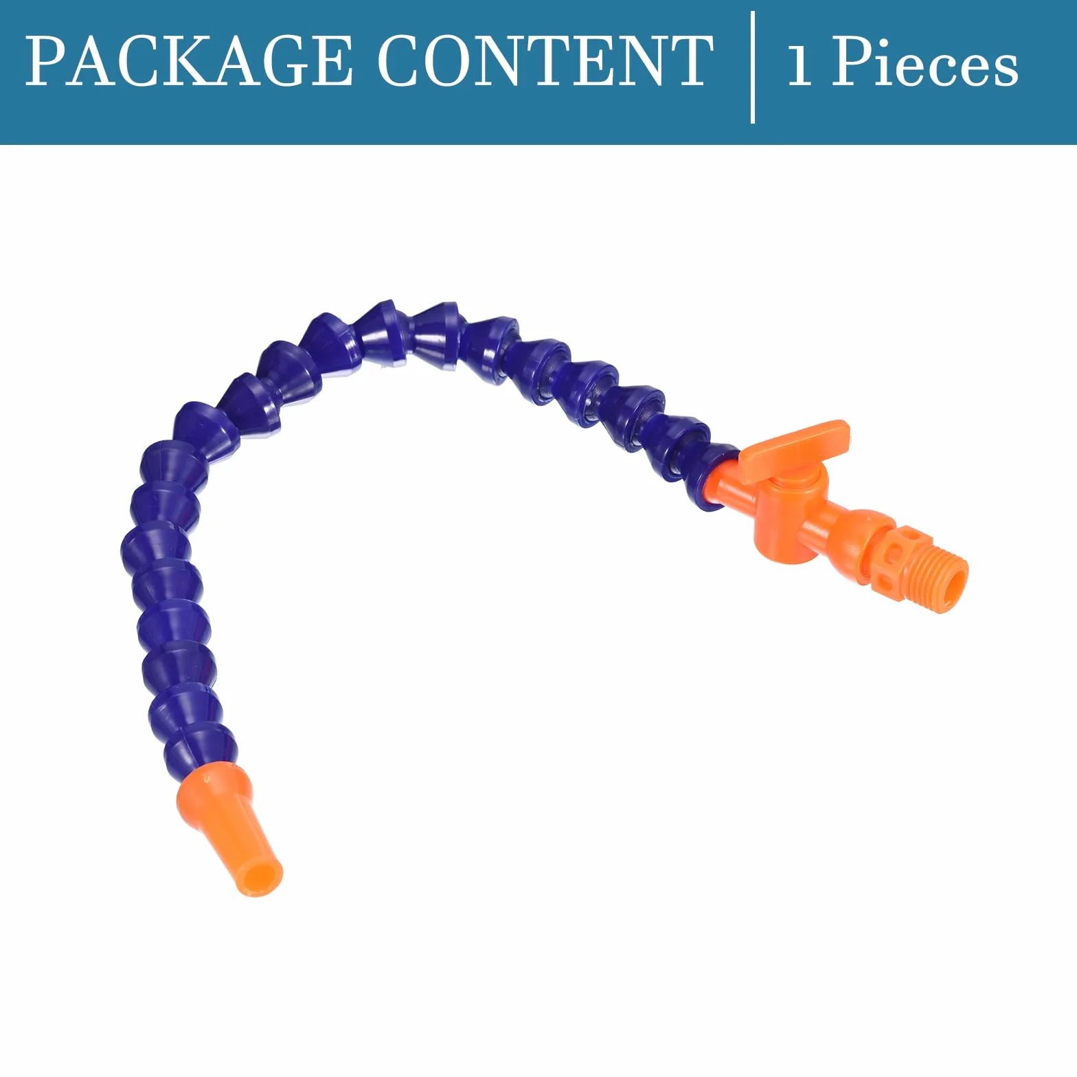 QUARKZMAN 1/4PT Filettatura 7mm Ugello ID Flessibile Refrigerante Tubo x 1pz Plastica Acqua Olio Liquido Flessibile con Valvola per Macchina e Attrezzatura, [Blu, Arancione]