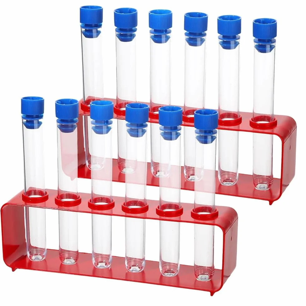 1 Set di Provette da 15 X 100 mm con Tappi e Supporto A 6 Fori per Rack, Decorazioni per Feste per Infermiere