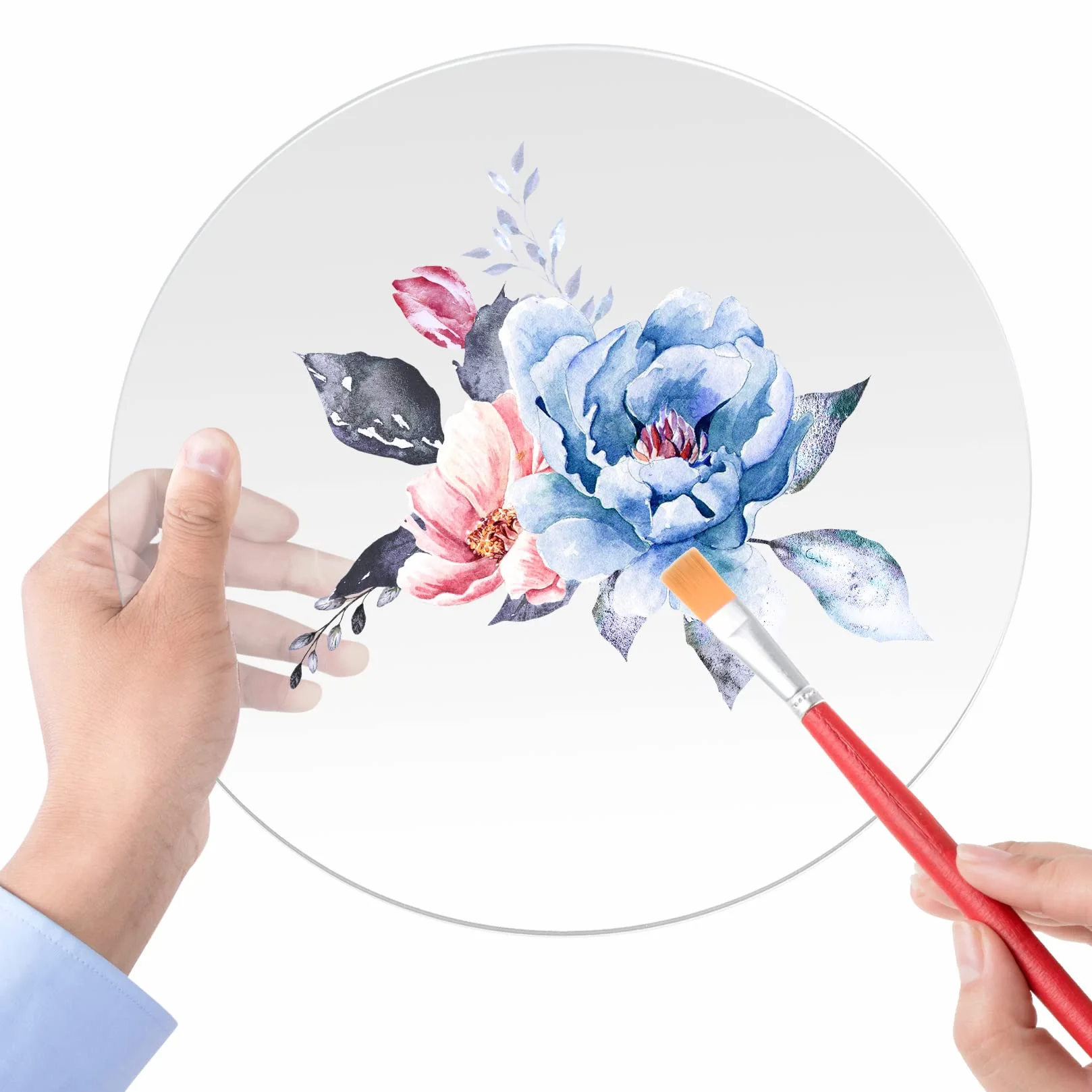 2 Pezzi Foglio Acrilici Trasparenti Rotondo, 30 cm/12 Pollici Disco Acrilici Circolare, Pannelli Pannello di Dischi Circolari Acrilici per Cornice Pittura Artigianato Fai da Te
