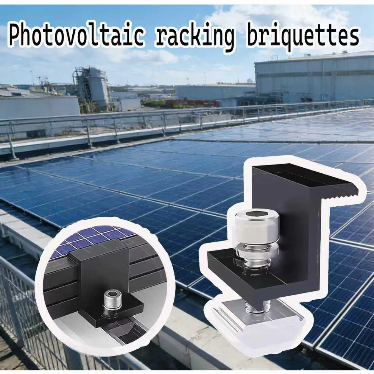 8 pezzi supporto per modulo solare da 40 mm, morsetti terminali terminali in alluminio PV nero, pannello solare con supporto a Z, morsetto solare regolabile per tetti, camper, barche e pareti