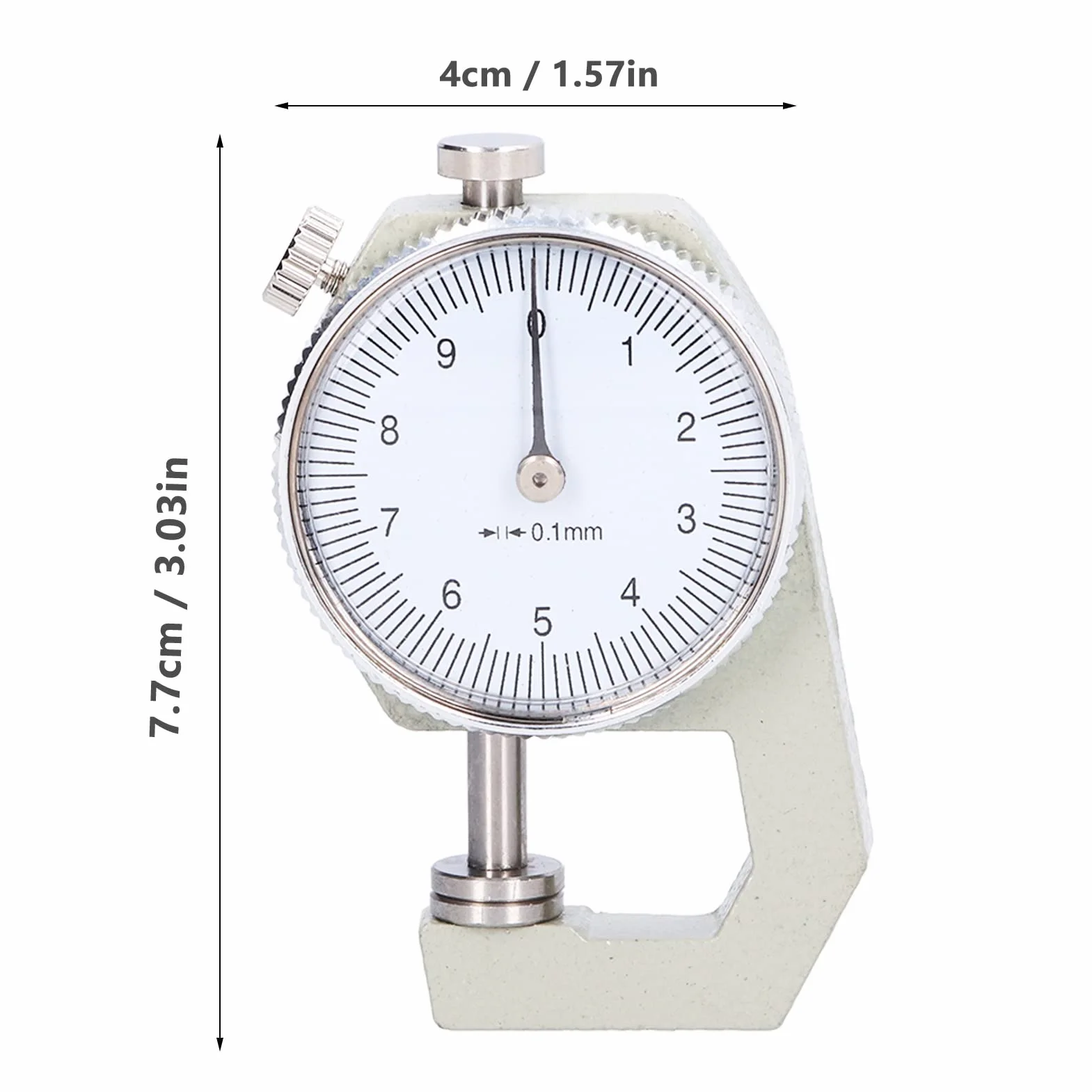 Spessimetro a Quadrante da 0 a 10 Mm Iin Metallo Plastica, Misuratore di Spessore del Quadrante, Calibro di Spessore per Filo Tester per Carta, Pelle, Strumento di Misura Dello Spessore Della Lamiera
