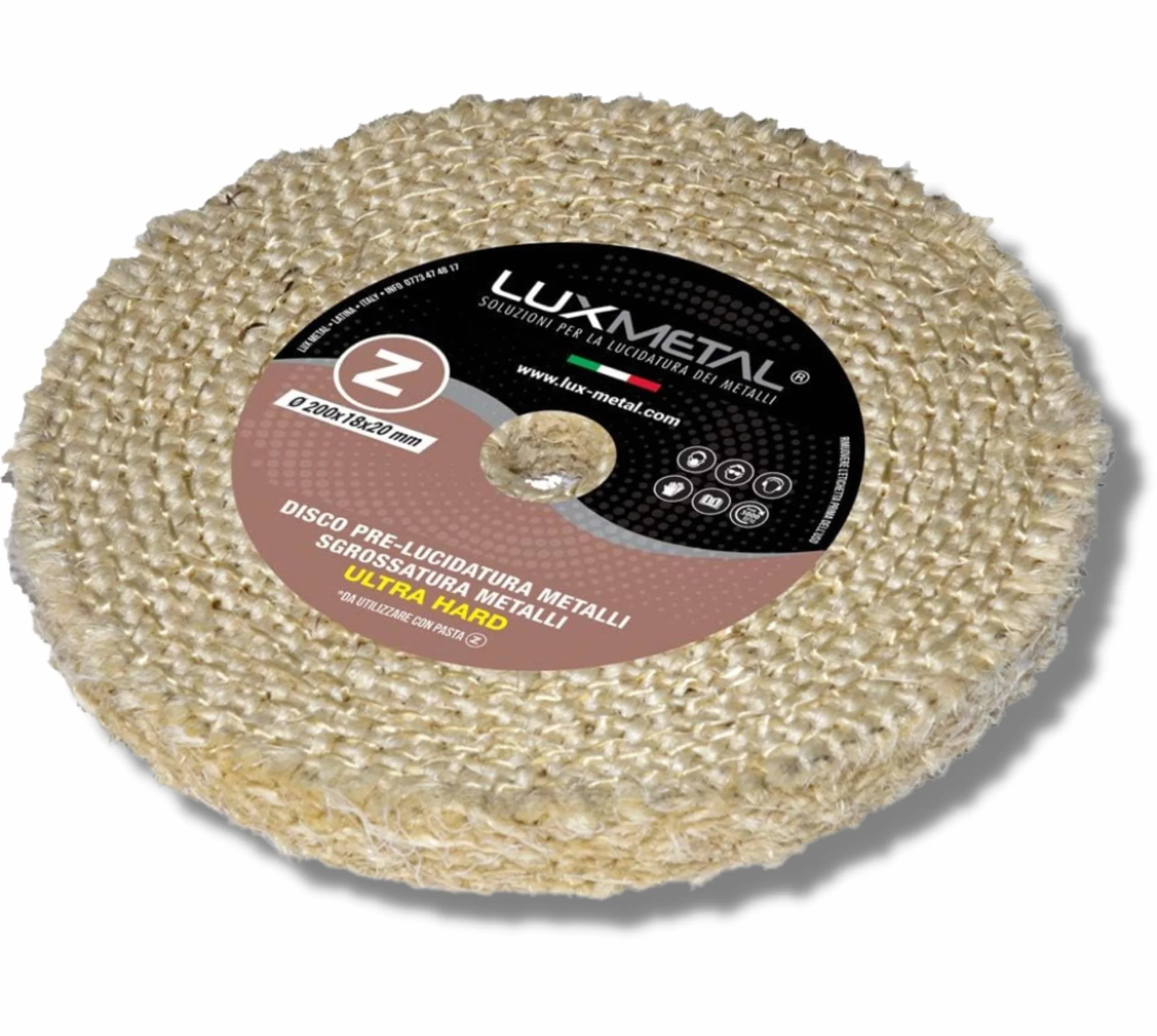 Dischi In Sisal Pura Per Lucidare A Specchio Metalli Acciaio Inox 200 mm Lux Metal