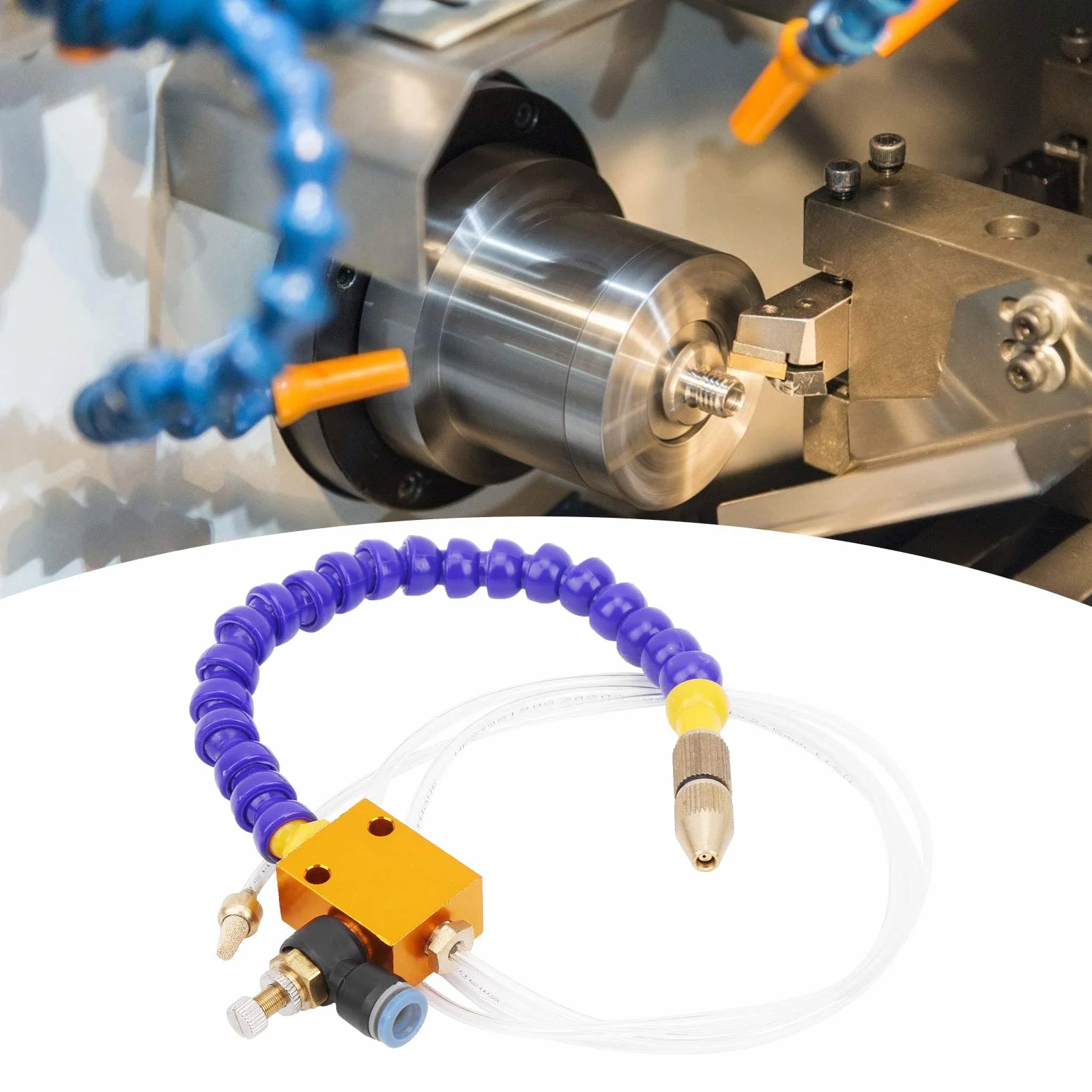 Liquido di Raffreddamento Nebbia 2 Pezzi per Lubrificazione a Spruzzo Trapano Tornio CNC con Tubo Aria 8 mm