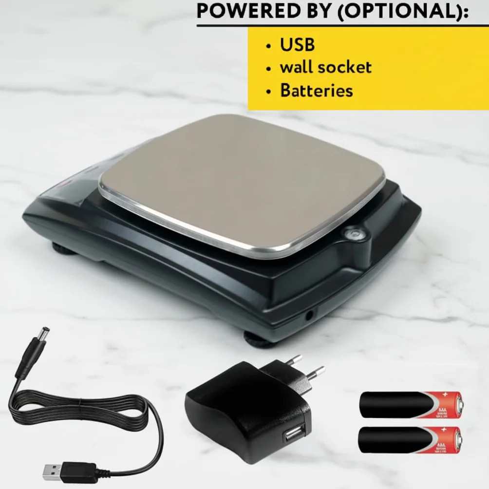 Eosphorus Bilancia Scientifica da Laboratorio 600g/0,01g, Bilancia Elettronica Portatile per Scuole e Chimica, Misurazione Precisa in Grammi e Carati, Doppia Alimentazione USB/AC