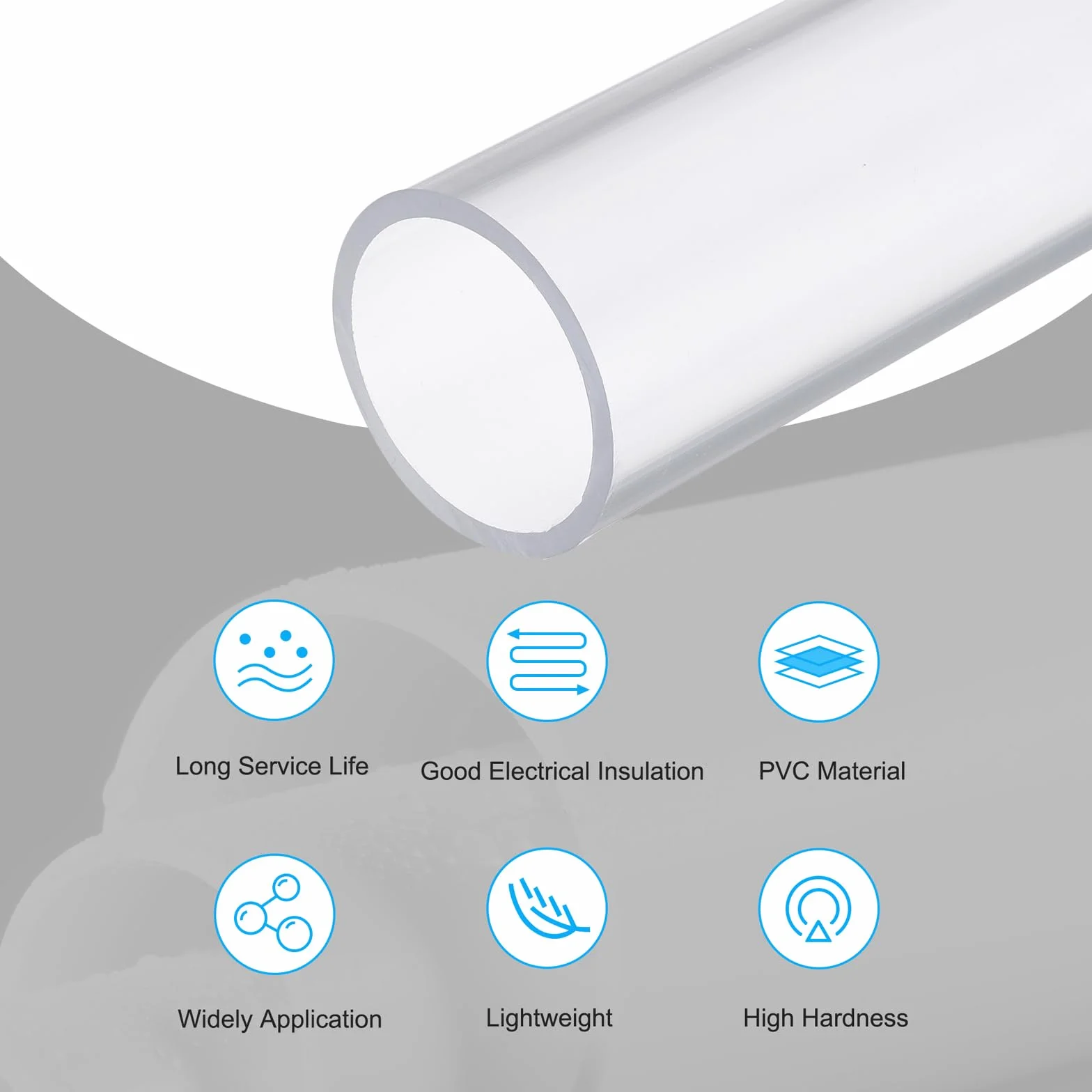 Tubo Rigido PVC Trasparente 43mm ID 50mm OD Alta Resistenza per Acquario Vasca Pesci Serra