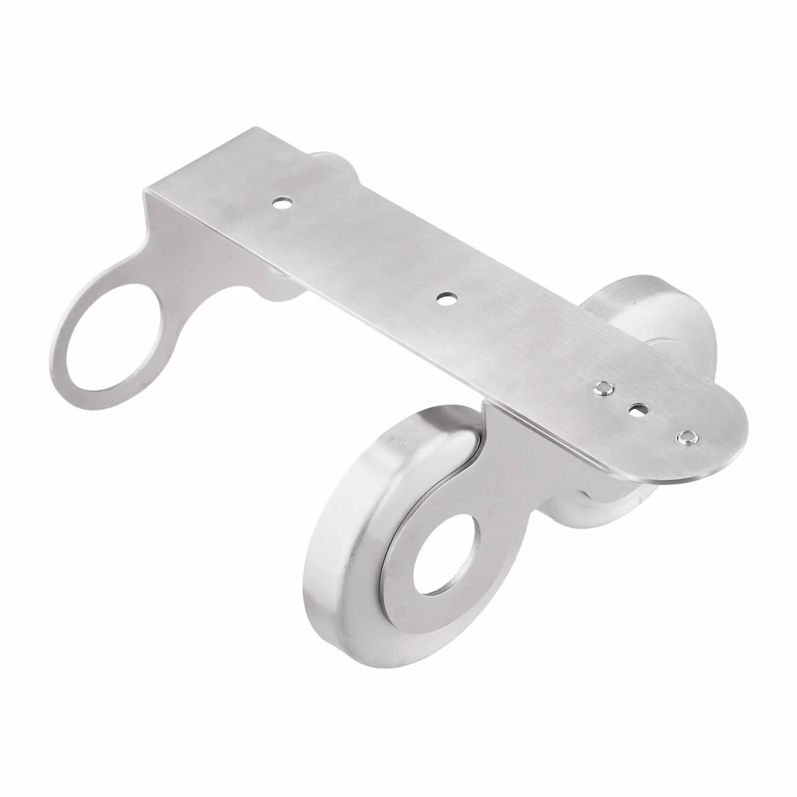Yhenlovtt Dispenser di sapone da parete in acciaio inox con supporto per bottiglie da bagno e cucina commerciale cromato lucido (2 fori)