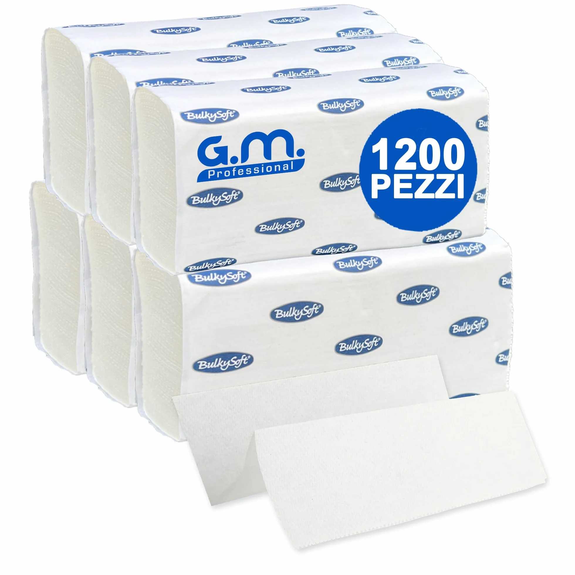 Tovaglioli Di Carta Intercalati 2 Veli 100% Cellulosa 21,5 X 24 Cm Piegati a Z 6 Pacchetti da 200
