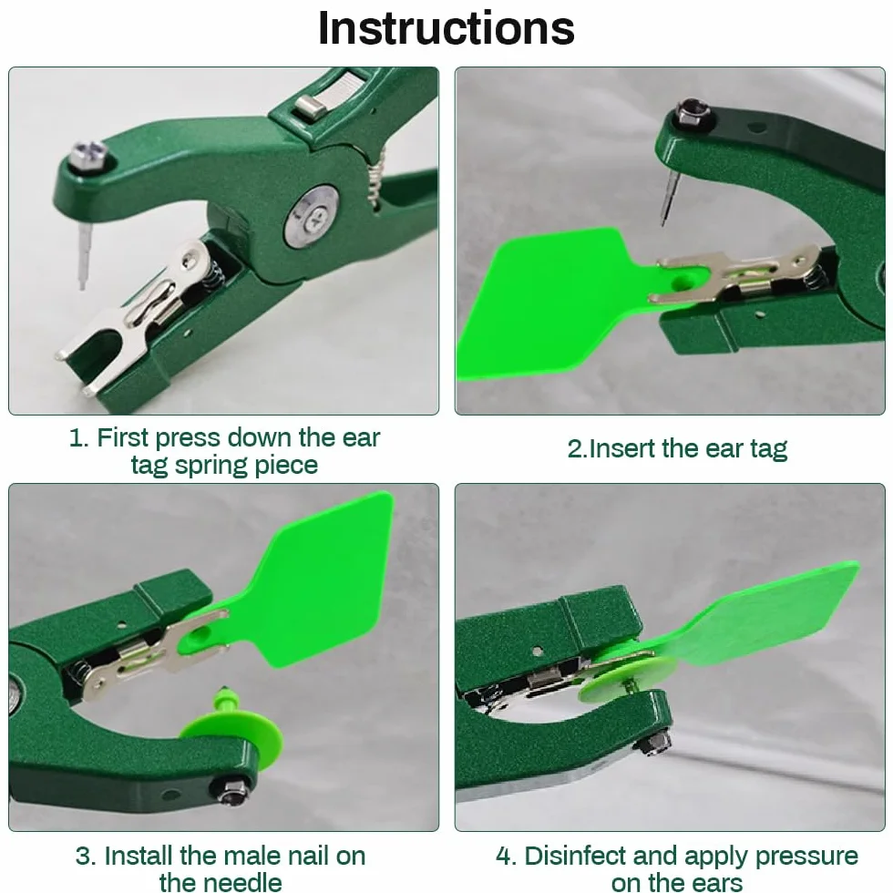 Pinza Marchi Auricolari per Bestiame in Metallo Applicatore Universale