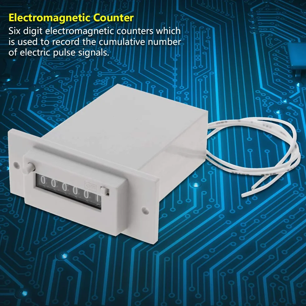 Contatore Impulsi Elettromagnetico 6 Cifre CSK6-YKW DC 24V per Eventi e Automazione Industriale