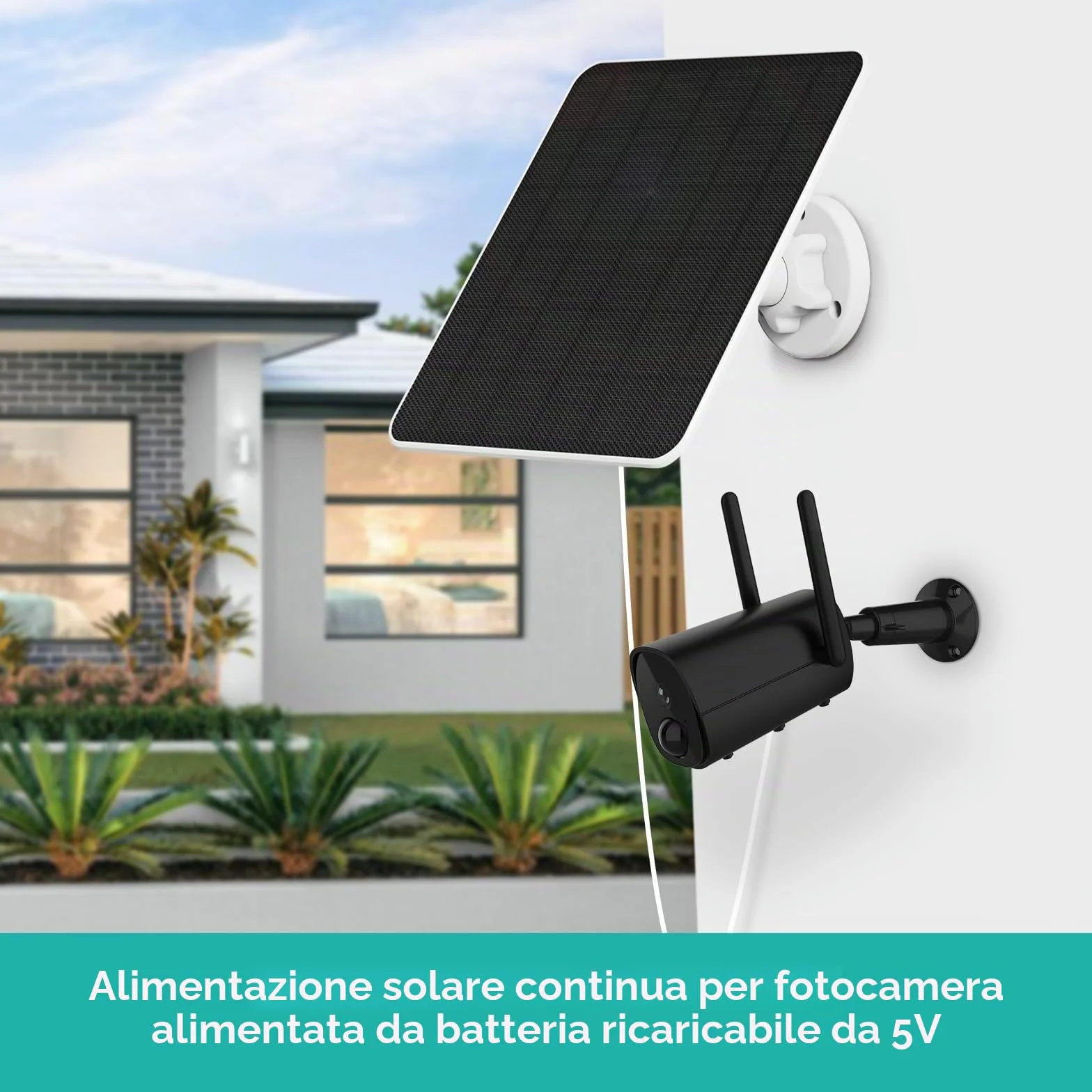 Pannello solare 6W USB DC 5V per telecamera di sicurezza