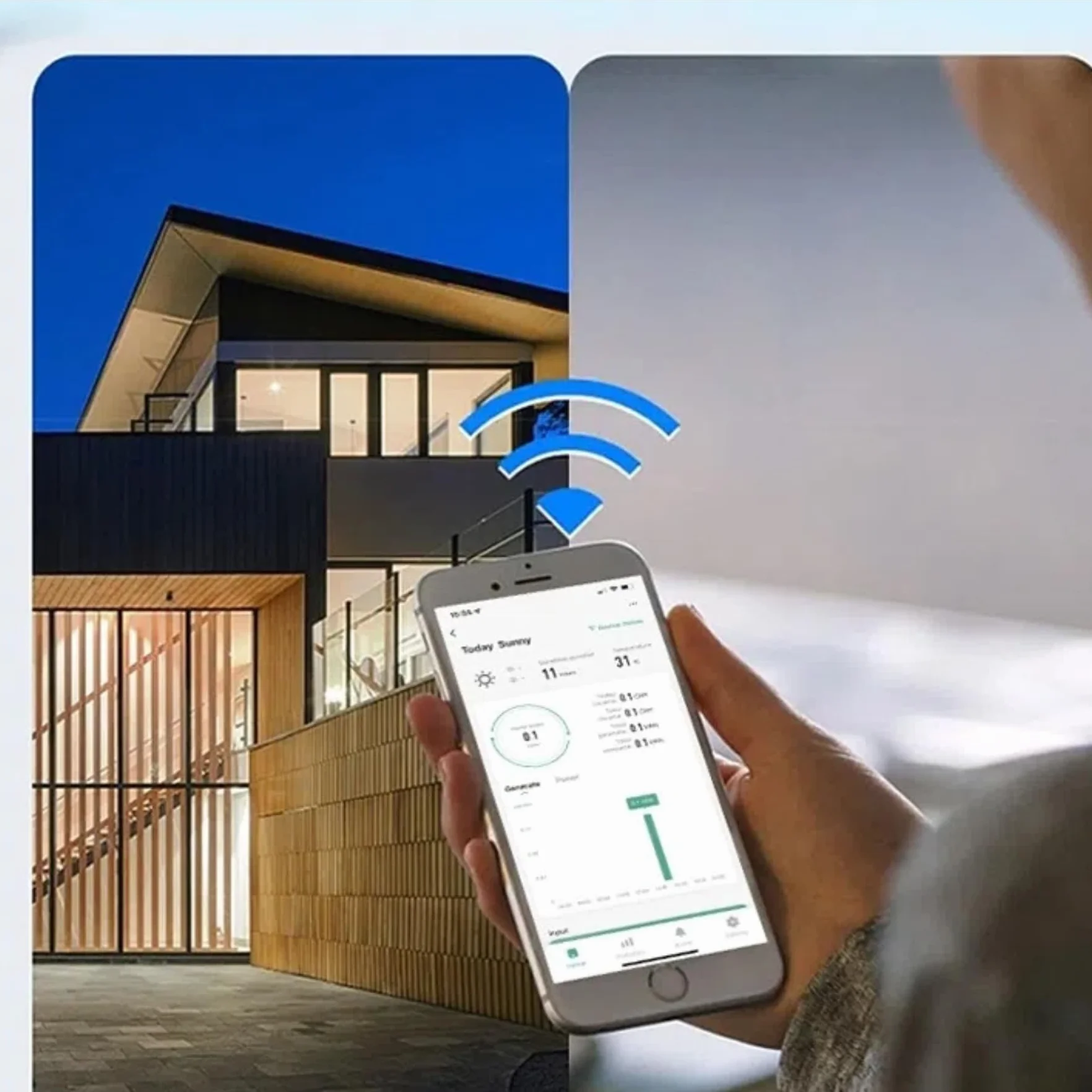 800W Micro Inverter Solar Grid Tie con schermo di monitoraggio dati AC IP67 con App WLAN per 2 moduli solari per centrale elettrica da balcone Centrale elettrica da balcone Inverter 190-270V AC
