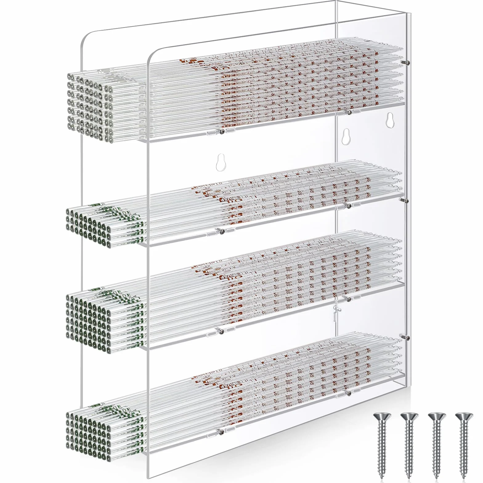 Geelin Porta pipette in acrilico trasparente 4 scomparti da bancone da parete 38 x 30 x 10 cm
