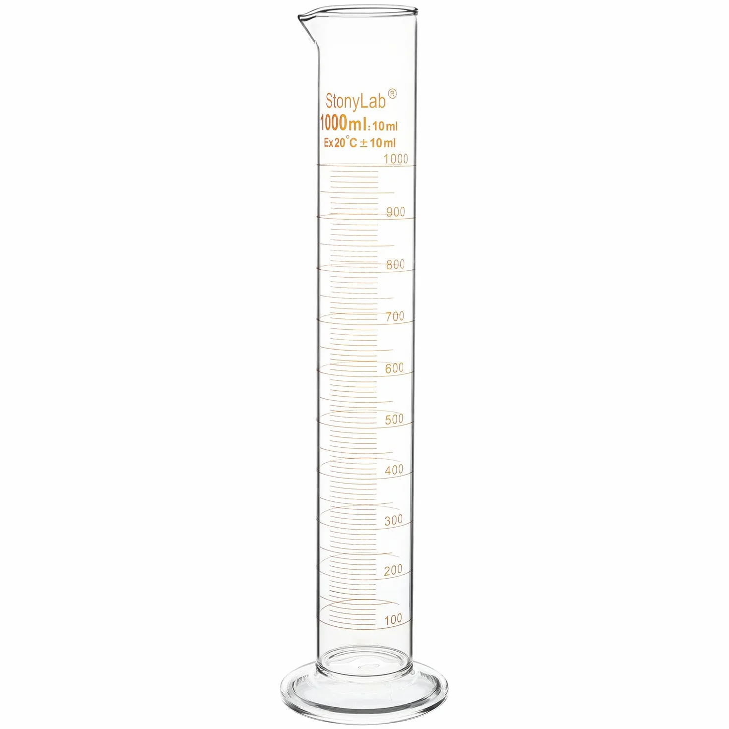 Graduated Cylinder Vetro Borosilicato 1000 ml, Cilindro Graduato Vetro Pesante