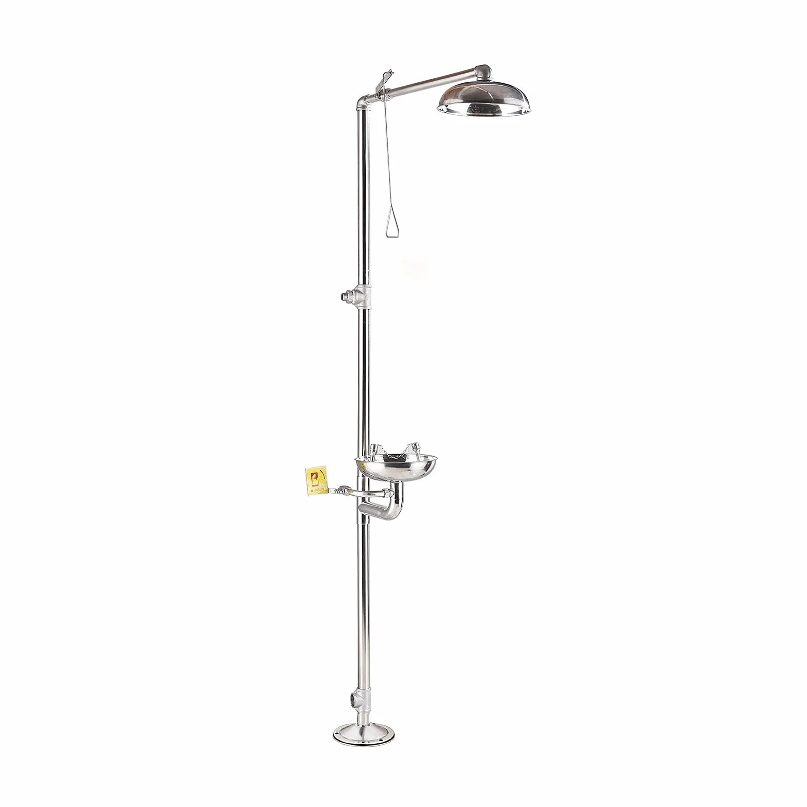Stazione Doccia Combinata Lavaocchi Emergenza Acciaio Inox 304 2300x650x320mm Laboratorio Industriale