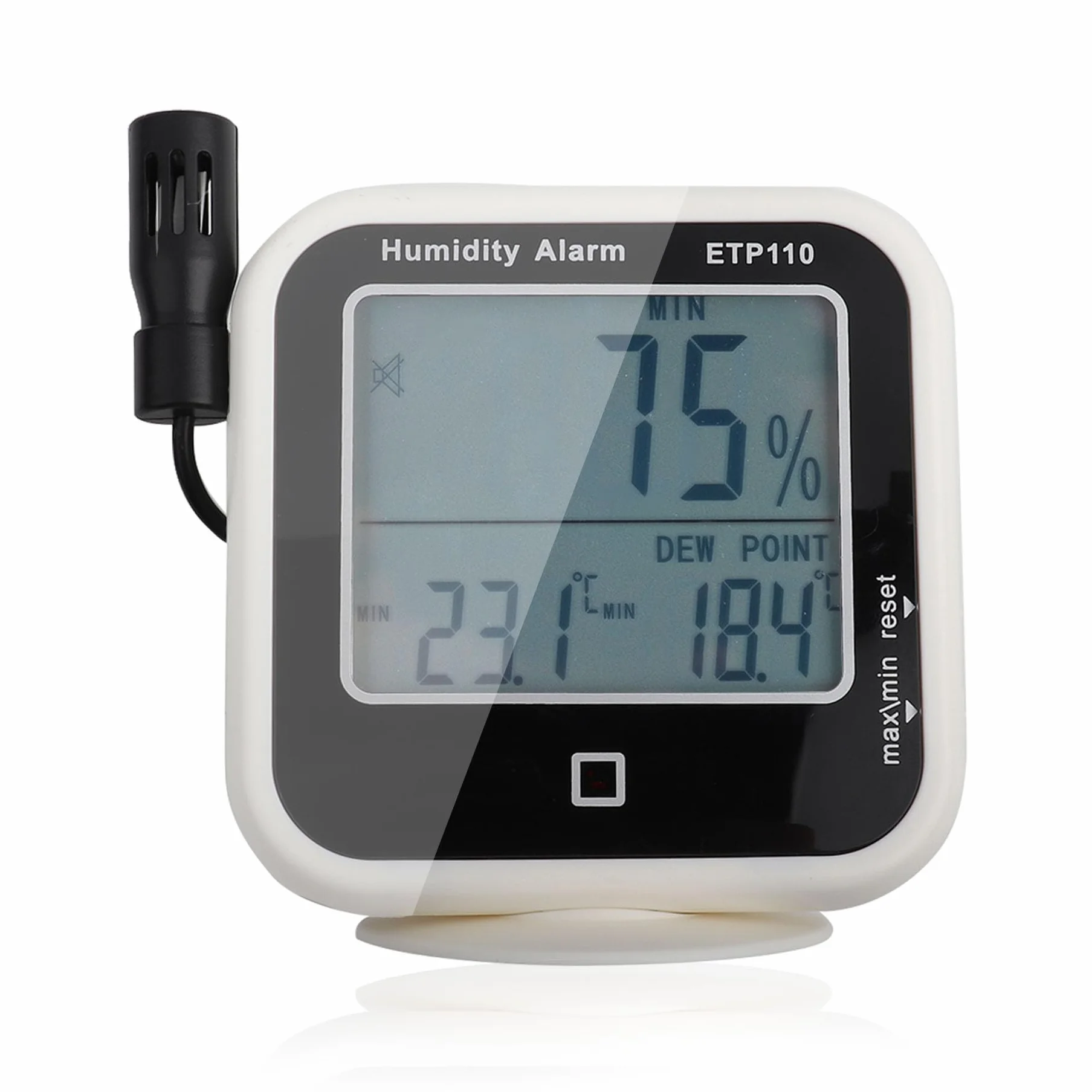 Akozon ETP110 Termoigrometro Digitale, Misuratore Punto di Rugiada Umidità con Allarme LED