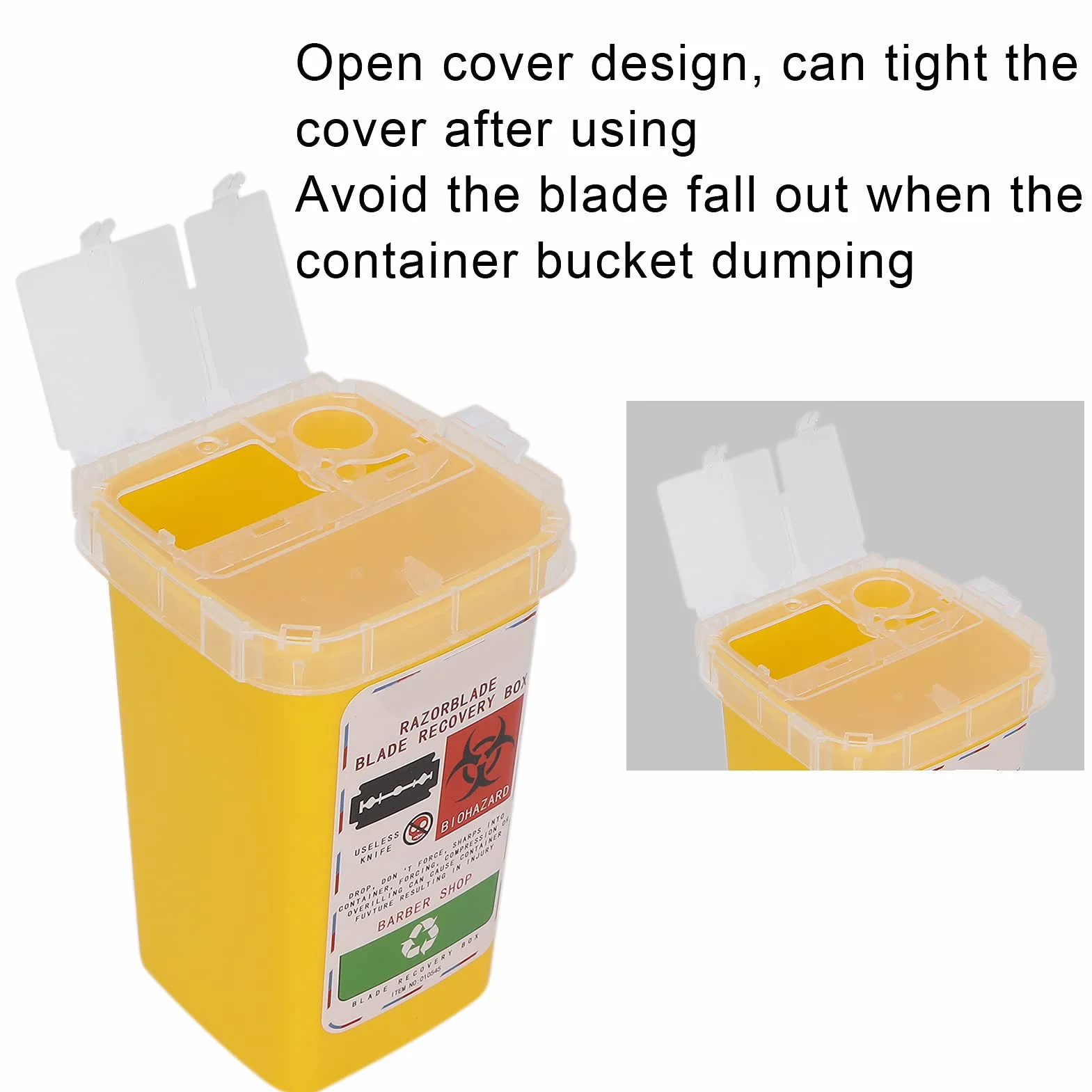 Contenitore smaltimento lame barba plastica dura giallo