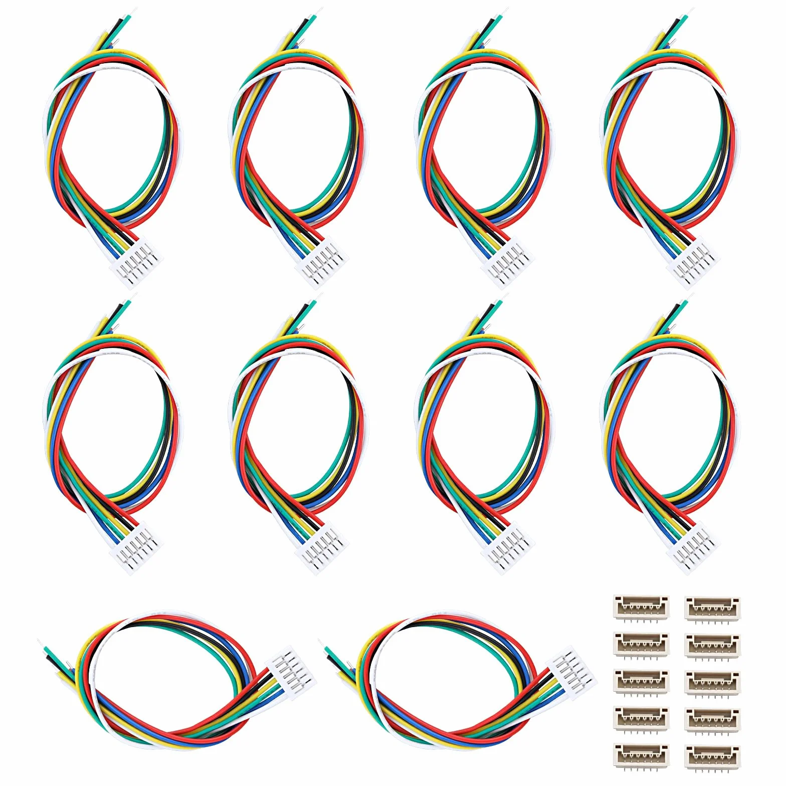 10 Paia JST GH 1,25mm 6 Pin Presa Con Cavi Da 150mm 28 AWG Maschio E Femmina Adattatore Connettore Per Robot Illuminazione Strisce LED