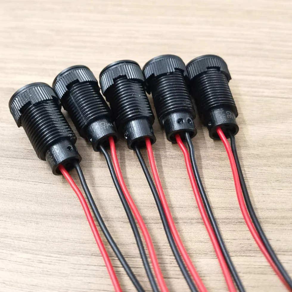 Gebildet 5pcs LED in plastica Indicatore luminoso 220V Dimensione foro di montaggio 12mm(Arancione)