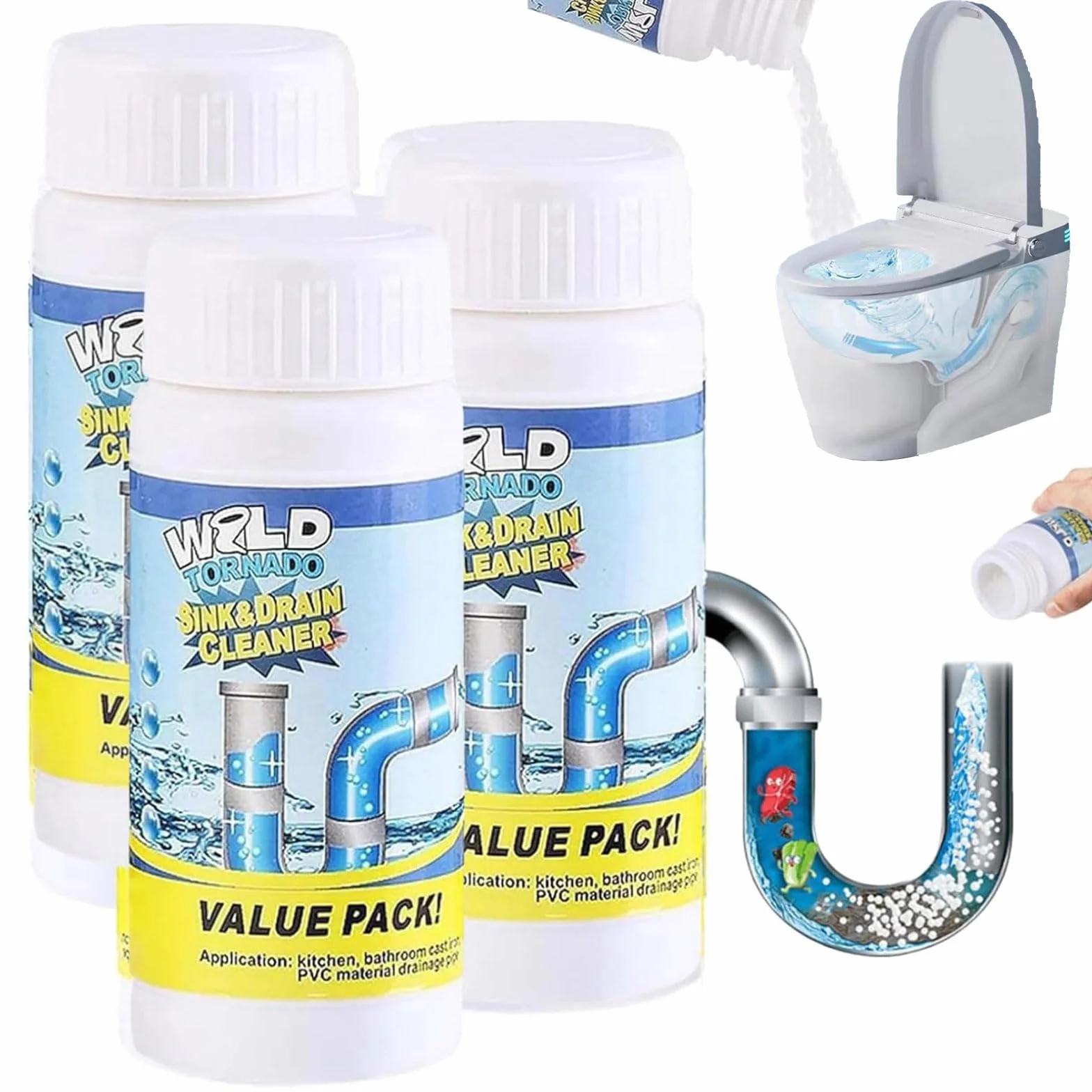 Detergente per tubi di scarico, Fuido per Scarichi e Lavandini, Stura Lavandini e Scarichir, Sgorgante Professionale, Disgorgante Professionale Forte, Rimuove capelli, Grasso e Residui di Sapone