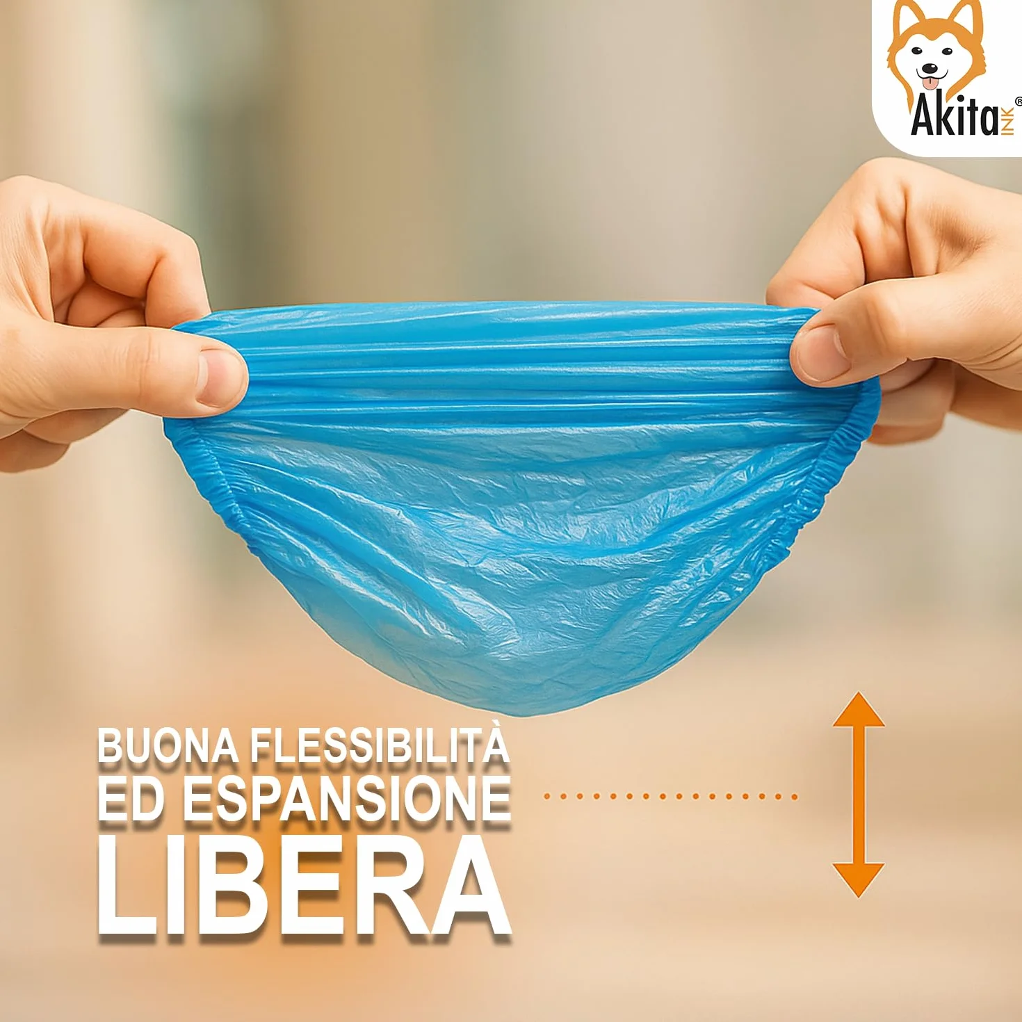 Copriscarpe Monouso in CPE AKITAInk – Blu, Suola Goffrata, Taglia Unica Fino al 48, Impermeabili, DPI per Pulizia