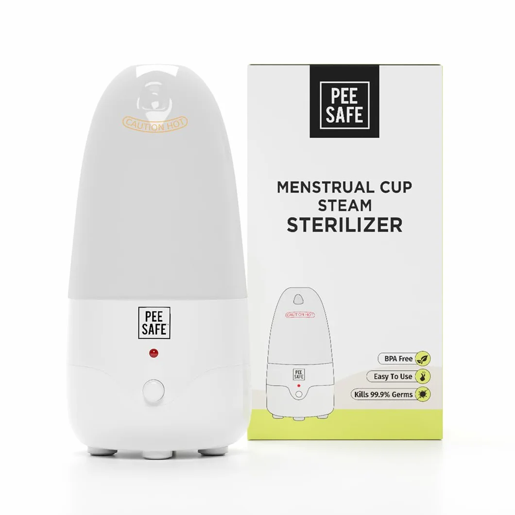 PEESAFE Sterilizzatore a Vapore per Coppetta Mestruale | Elettrico | Sterilizzazione Istantanea | Per Disco Mestruale e Palline di Kegel