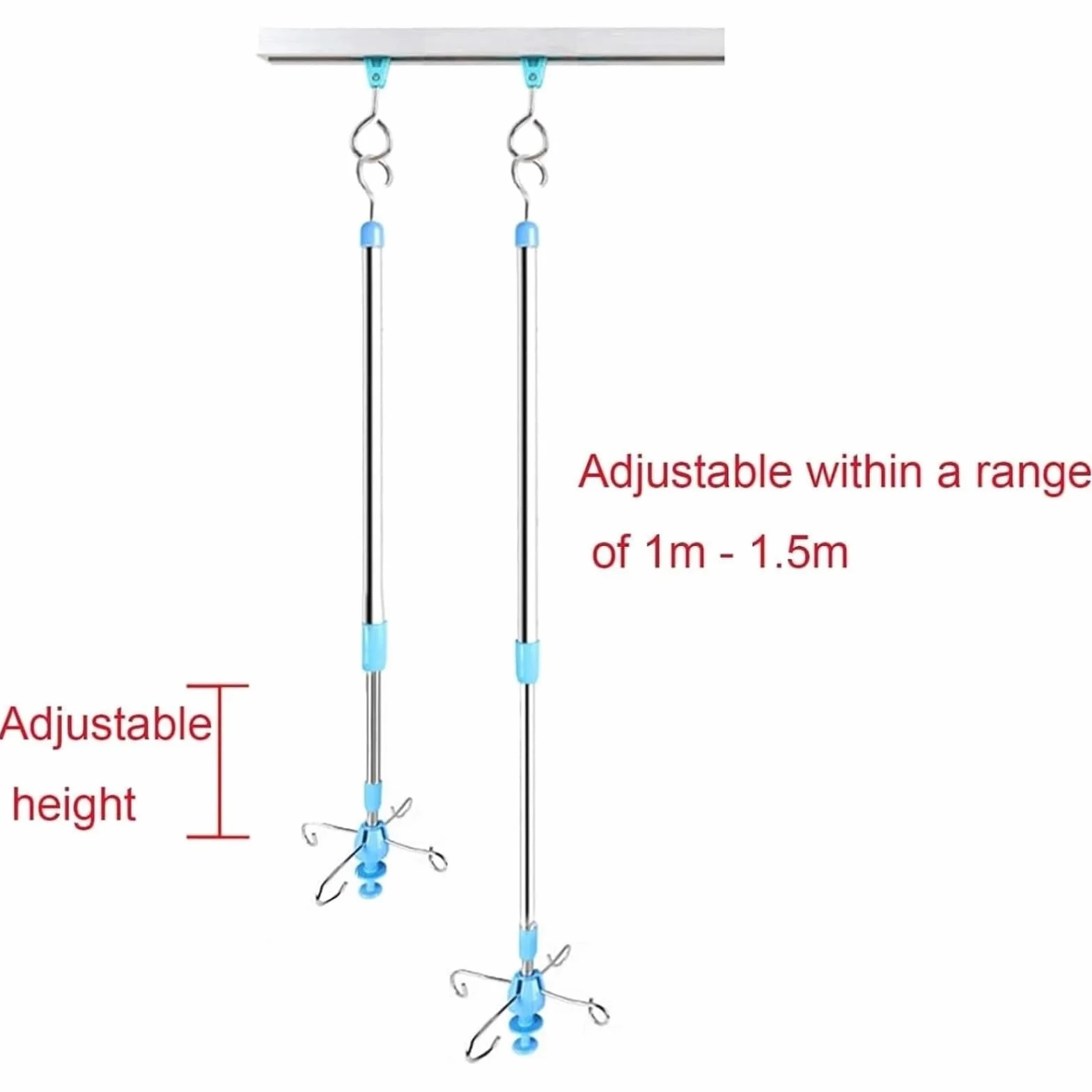 Asta portaflebo portatile con asta portaflebo con puleggia for pareti a soffitto Asta portaflebo sospesa regolabile in altezza for ospedale(1m)