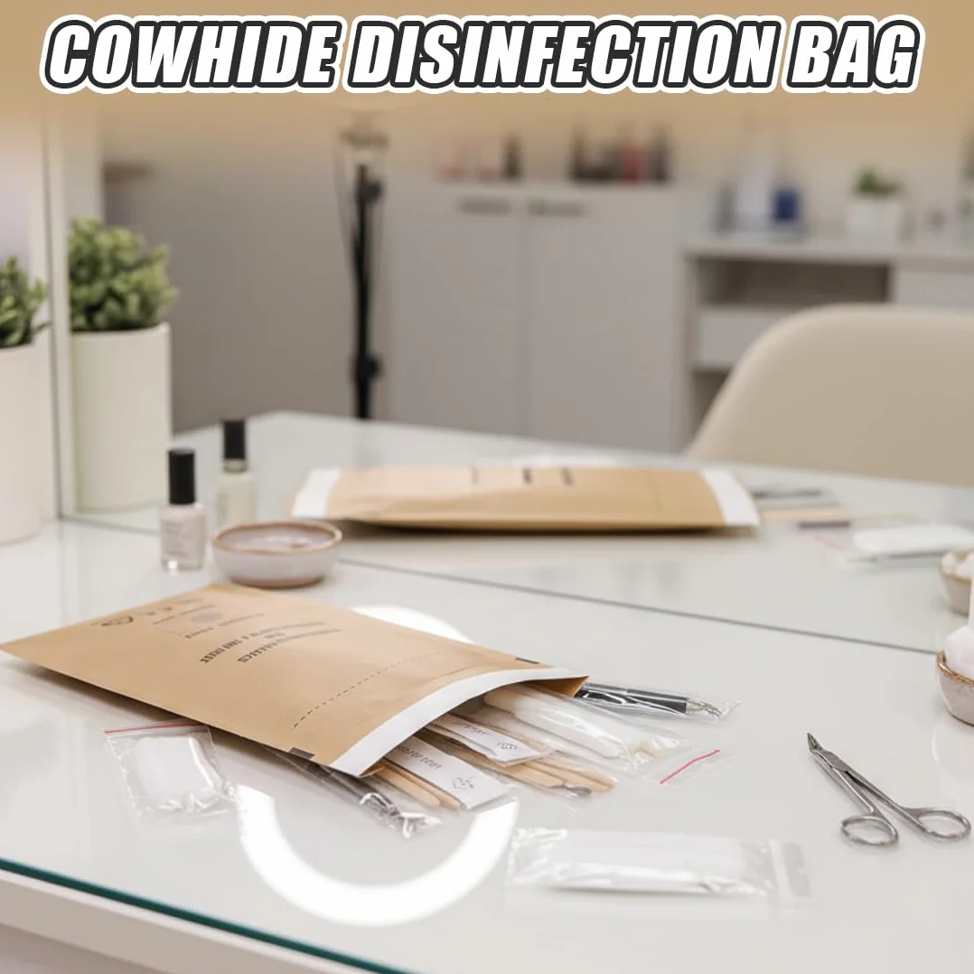 100 Pezzi Sacchetti di Sterilizzazione Autosigillanti per Cosmetici e Strumenti per Unghie (75 x 150 mm)