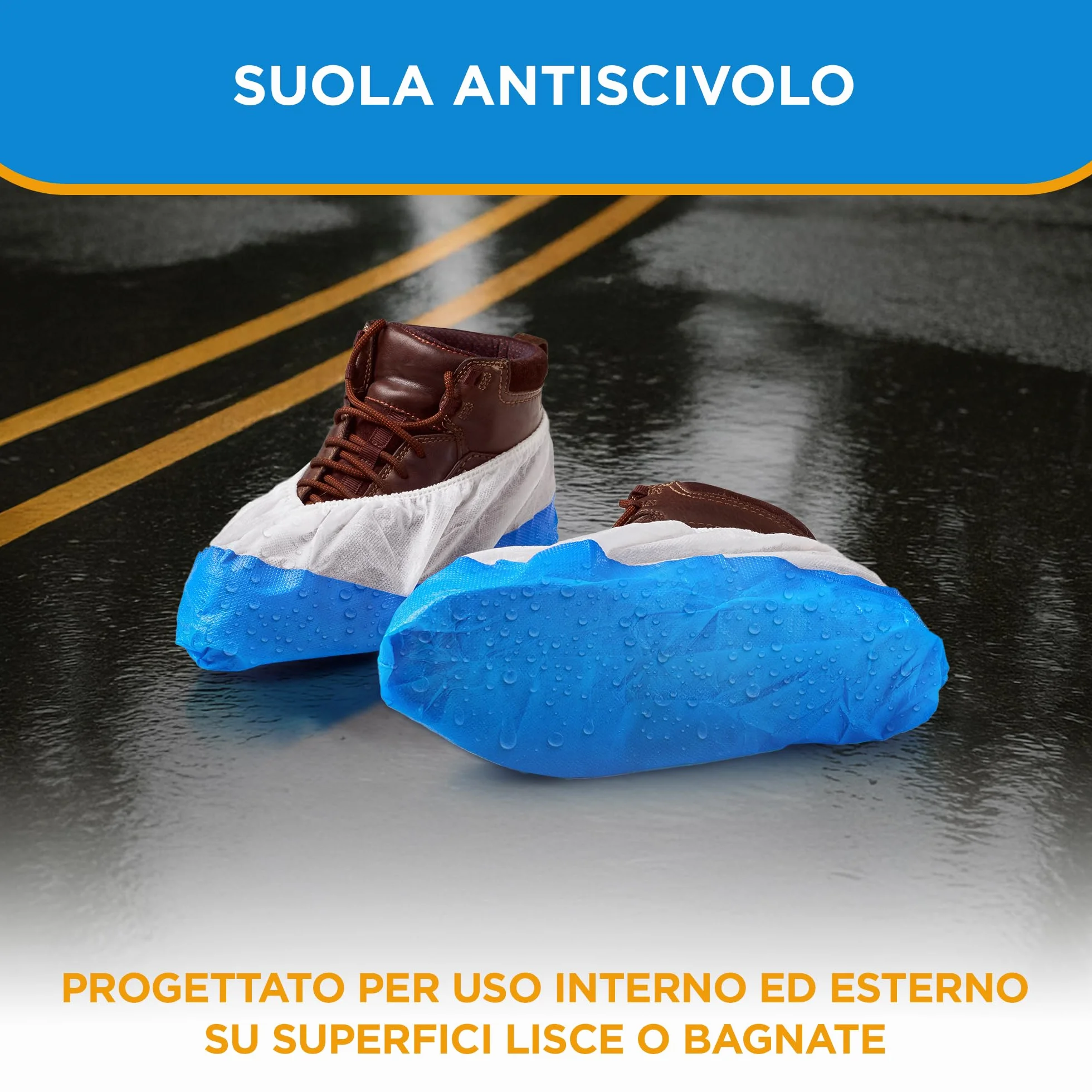 Copriscarpe monouso usa e getta impermeabili antiscivolo extra forti suola rinforzata 100 pezzi
