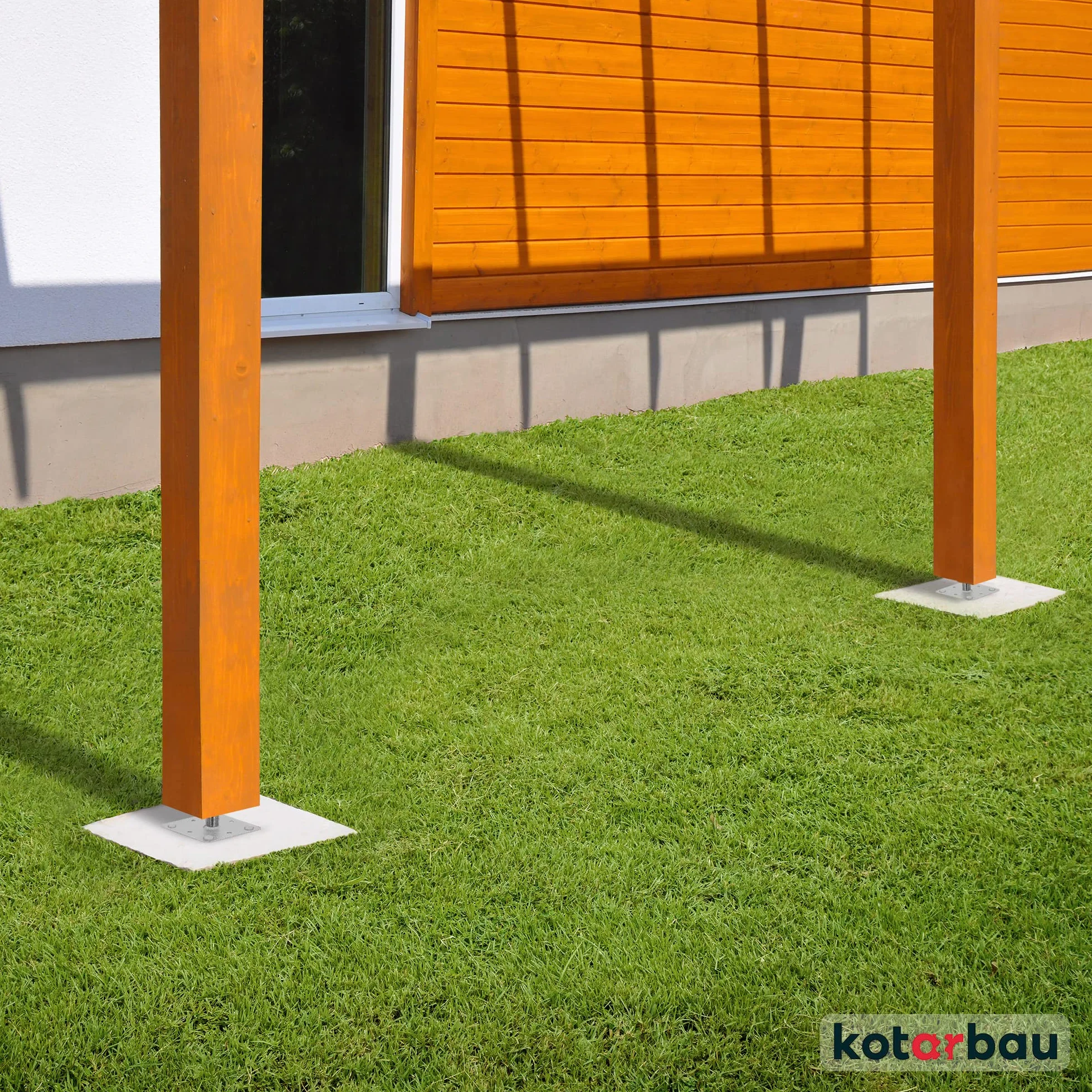 KOTARBAU® Supporto per Pali in Legno Acciaio Zincato 80 x 80 mm Altezza Regolabile 90-150 mm