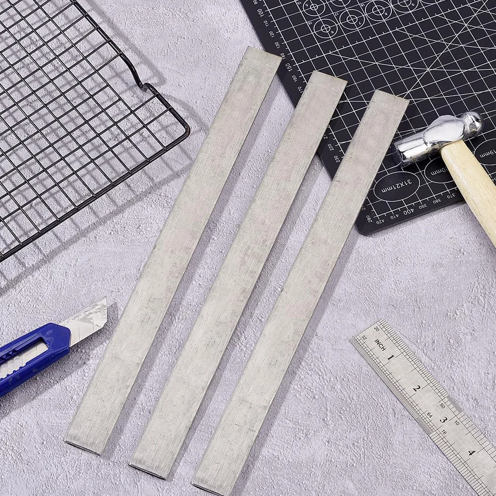 PH PandaHall 3pz Barre Piatte Acciaio Inox 304 Strisce Rifinitura Metallo 300x25mm Finitura Spazzolata Acciaio