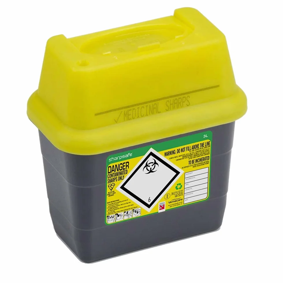 Sharpsafe 5a generazione Sharps Bin smaltimento rifiuti clinici 3 litri giallo/grigio