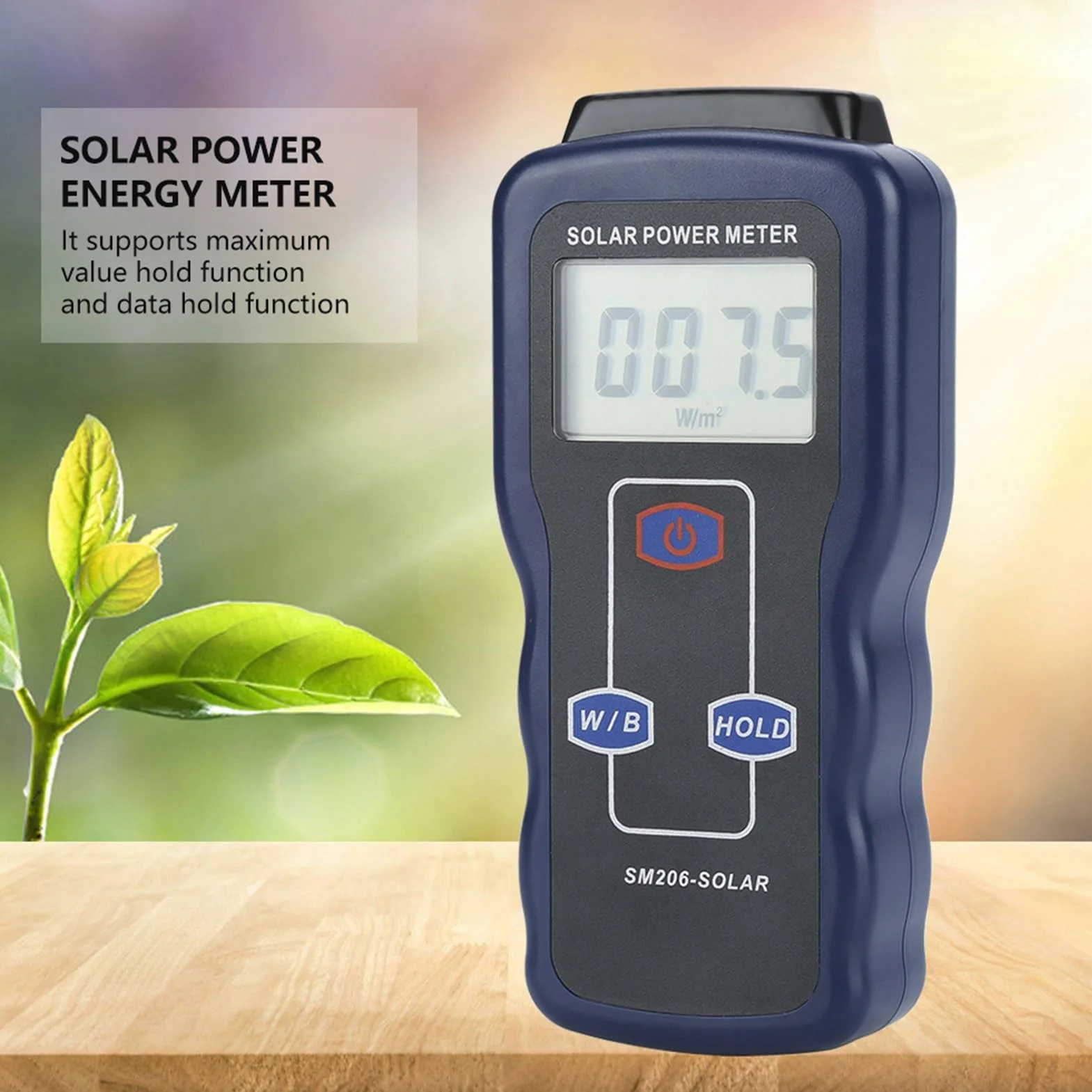 Oumefar SM206 Misuratore Digitale di Energia Solare Strumento di Test per la Misurazione della Radiazione Solare per la Meteorologia della Ricerca Sull'energia Solare