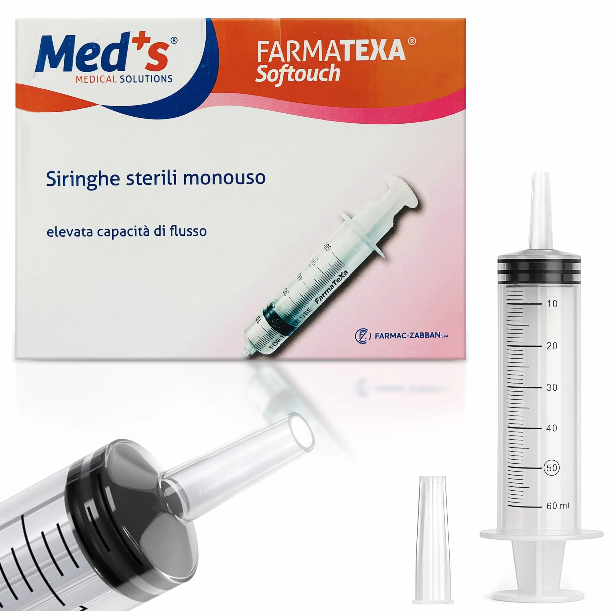 Siringhe cono catetere sterili 60 ml 25 pezzi senza ago cono centrale atossiche apirogene