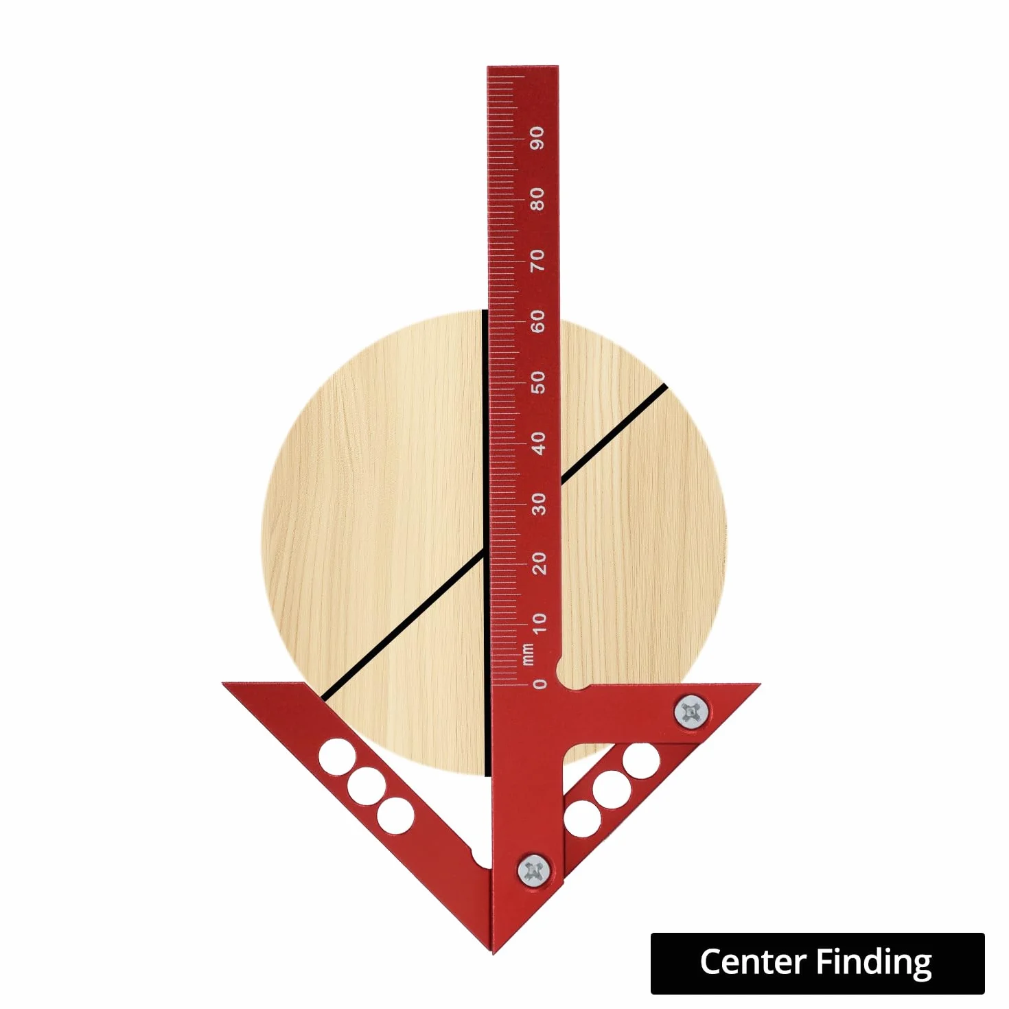 QWORK® Center Finder Angolo di centraggio 45/90 gradi con scala da 105 mm, strumento di misurazione di precisione in lega di alluminio per linee centrali e angoli esatti