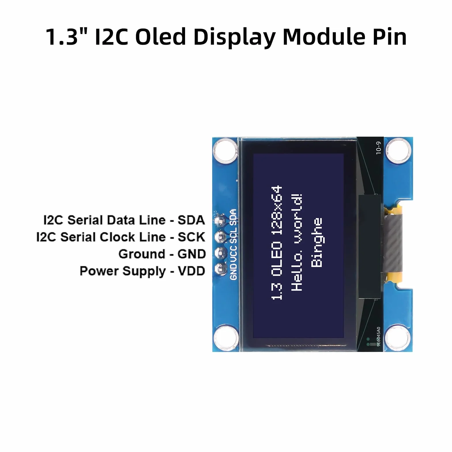 1,3" OLED I2C Display Modulo Binghe 1,3 Zoll LED OLED Display I2C IIC OLED Display con SSH1106 Chip 128 x 64 Pixel I2C Display su schermo con Caratteri bianchi Compatibile con Arduino/Rasp-Pi