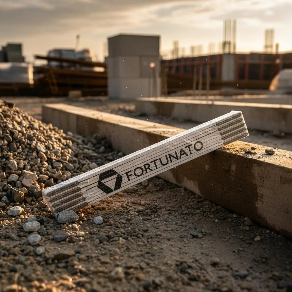FORTUNATO Doppiometro in Legno 2 Metri Pieghevole Snodi Metallici Rinforzati