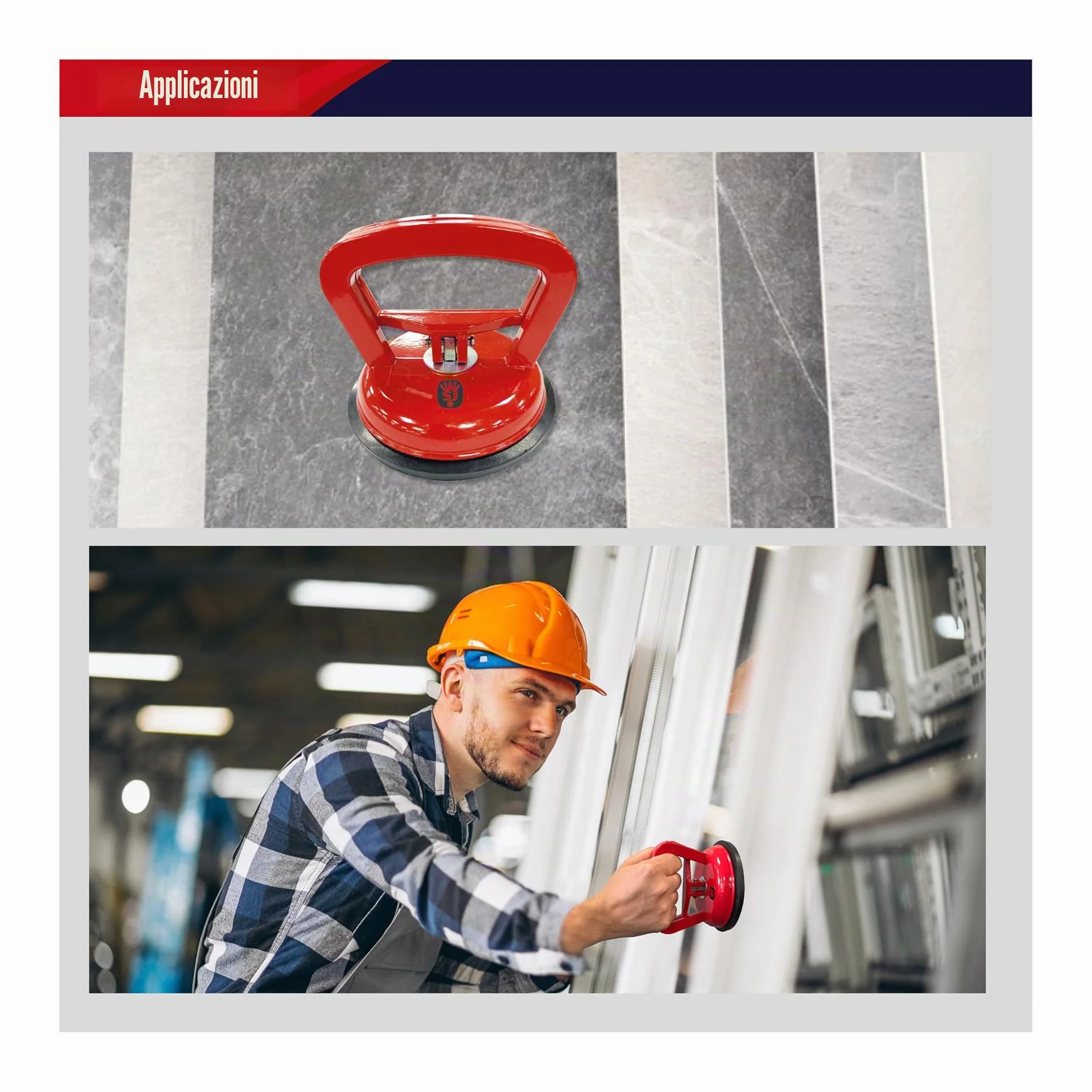 Spear & Jackson ASCS118 - Ventosa Singola ad Alte Prestazioni – Capacità di Sollevamento 50 kg – Sistema di Bloccaggio e Rilascio Facile
