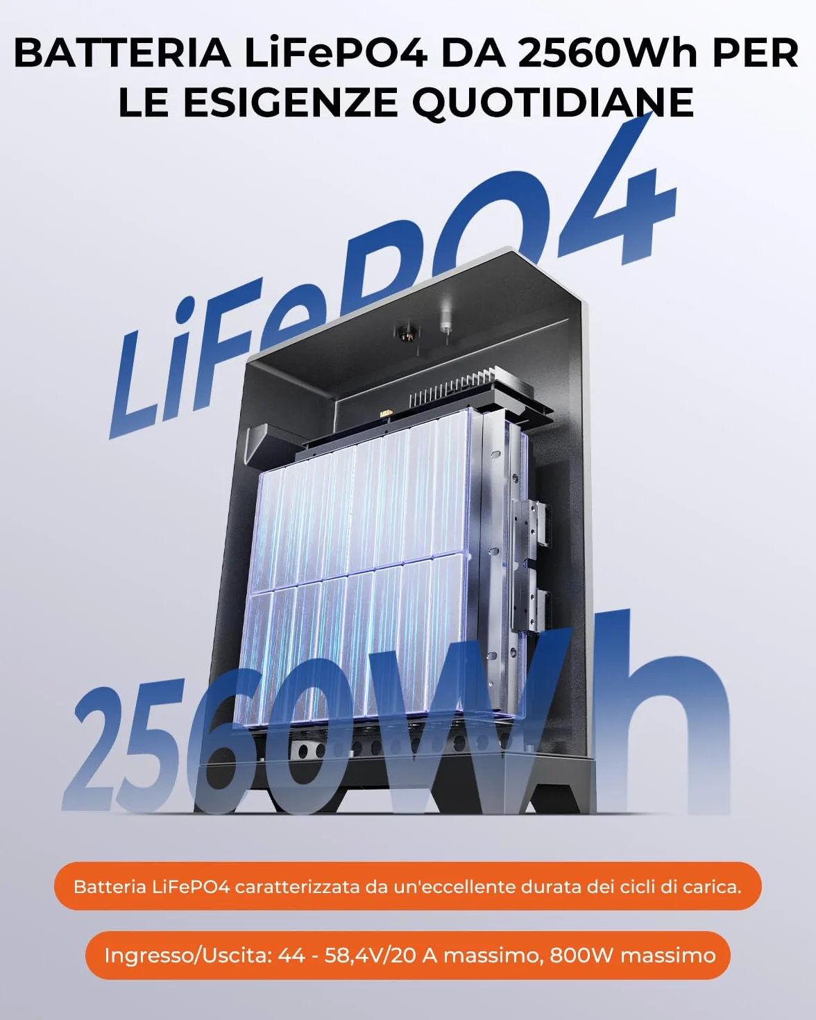 【Funzionamento a -20℃ e 2560Wh LFP Batteria】 BigBlue Centrale Elettrica da Balcone con Memoria, IP67, 3 MPPT Tracker con Ingresso Solare da 800W, Plug & Play, Controllo App per interni ed esterni