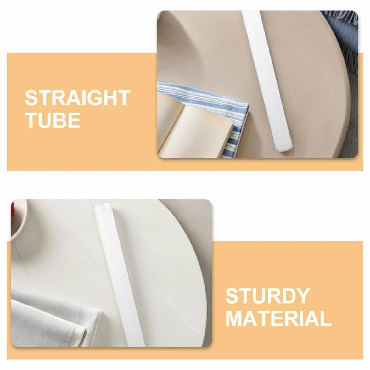 Zestaw 4 Tubi di Stoccaggio Rotondi in Plastica PE 31 cm Lunghezza 5 cm Diametro con Coperchio