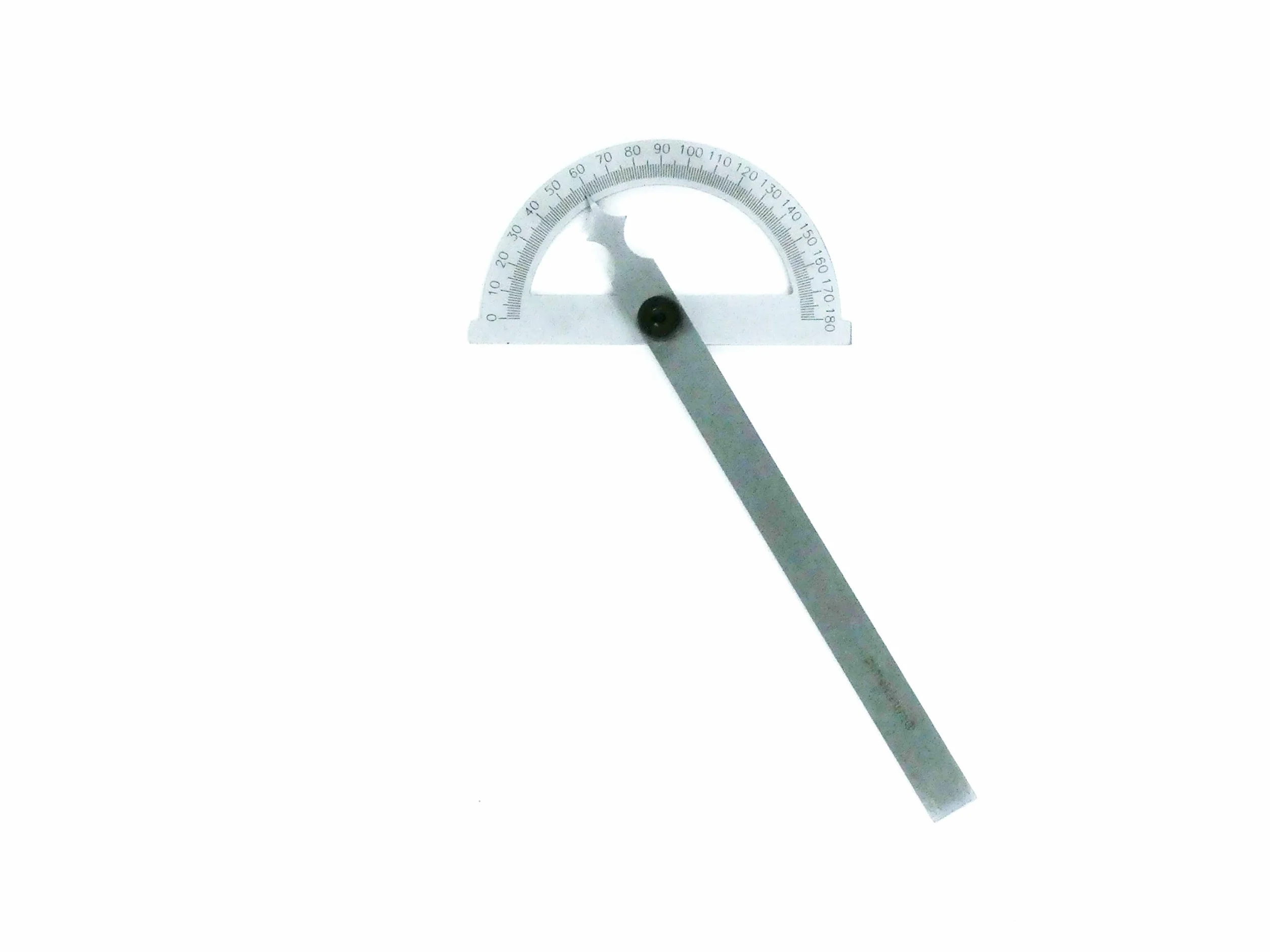 Goniometro angolare 0–180° professionale | Misuratore di angoli con righello regolabile | Strumento di precisione per misurare e tracciare angoli | 1 pezzo, varie m (80 * 120 mm)