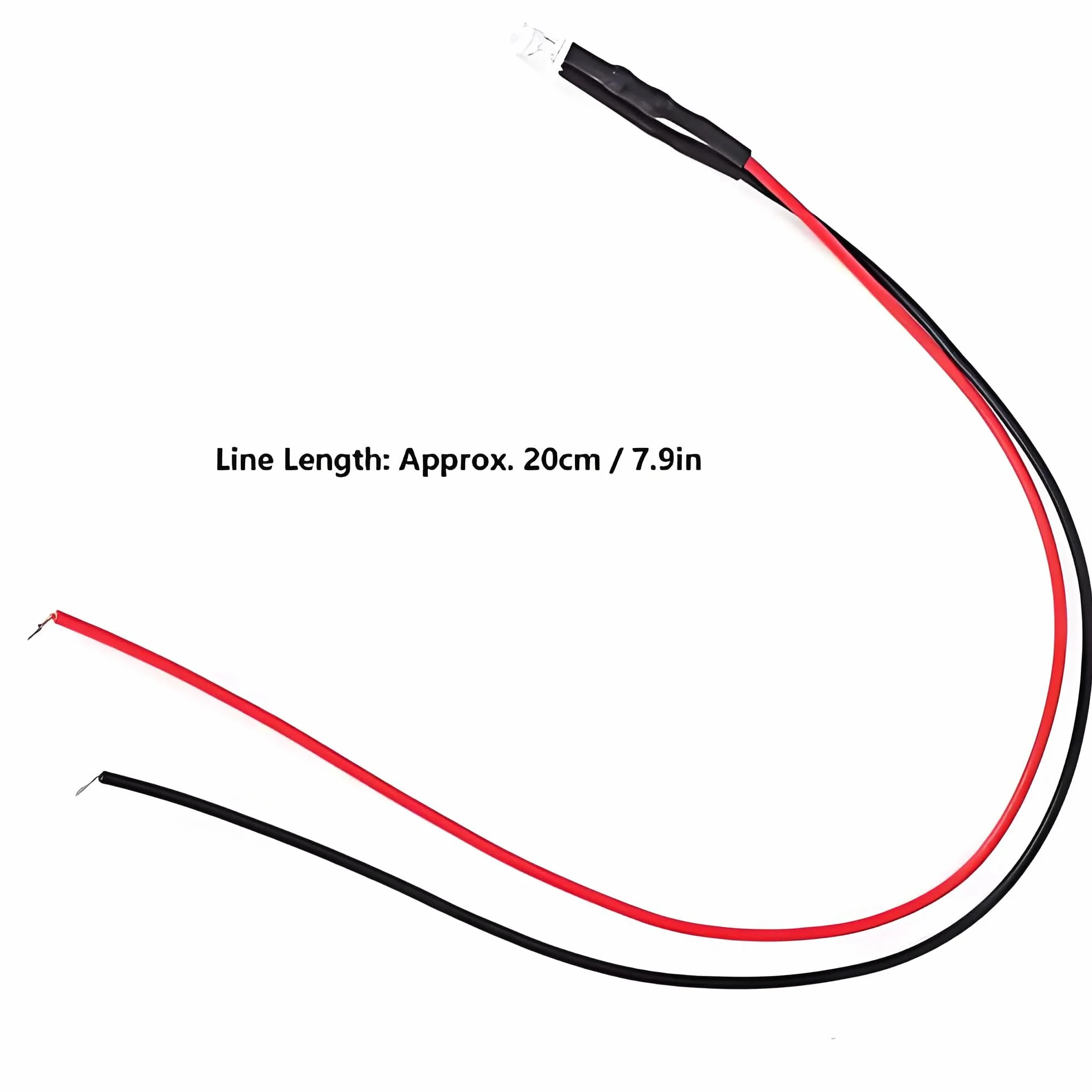 Fafeicy 50 Pezzi Diodi LED Cablato Emissione 5-12V 3mm 0.06W Luminosa Testa Tonda Luce Bianca Calda
