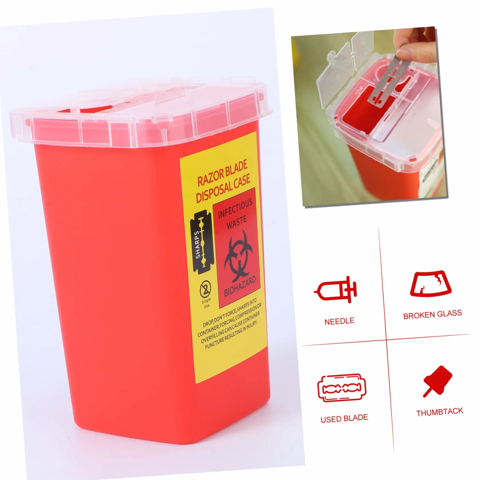 Lurrose Custodia Sicurezza Rasoio 1 Pezzo Portatile Smaltimento