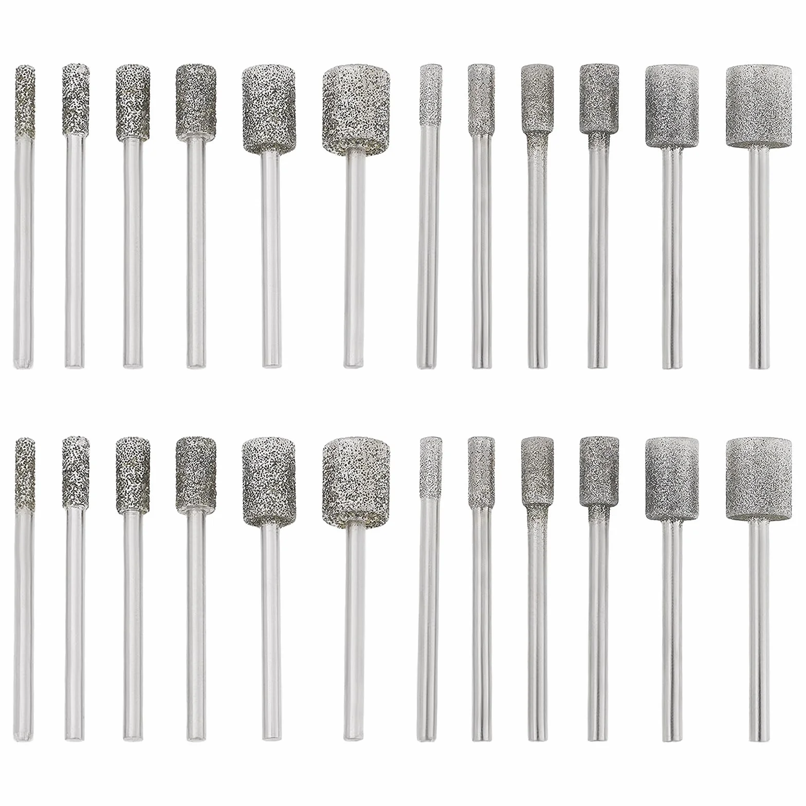 24 Punte Diamantate Da 1/8 Di Pollice Compatibile con Dre-Mel Per Incisione Lucidatura E Rettifica (10 Mm 8 Mm 6 Mm 5 Mm 4 Mm 3 Mm)