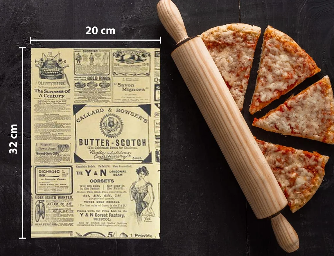 Hostelnovo - 500 fogli di carta kraft antigrasso per alimenti - Misura unica 32 x 20 cm - ideale per confezioni di patatine e qualsiasi tipo di contenitore
