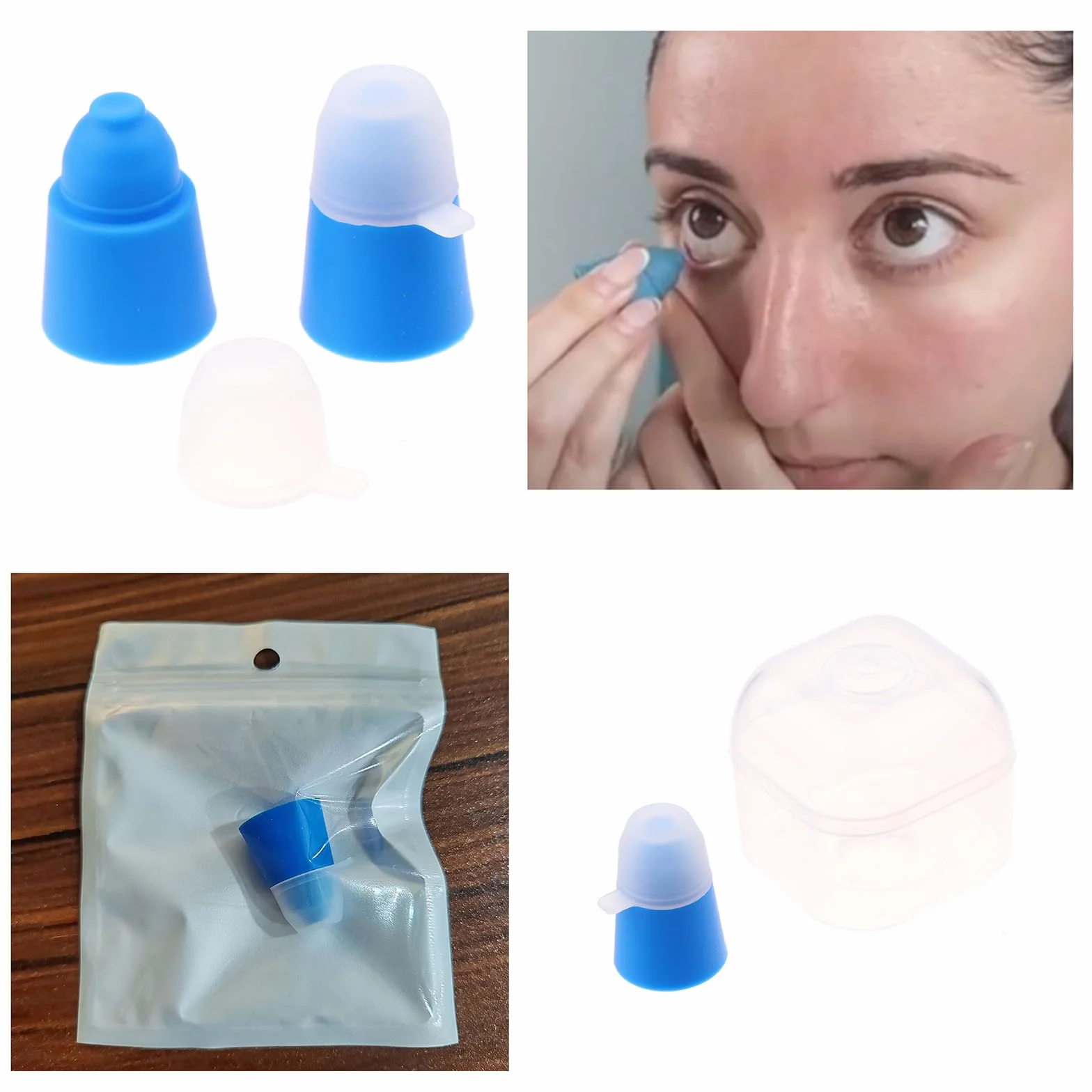 Applicatore per collirio, guida contagocce facile da usare, dispositivi di aiuto contagocce per anziani, ausili per dispenser in silicone riutilizzabile, strumento per la cura degli occhi