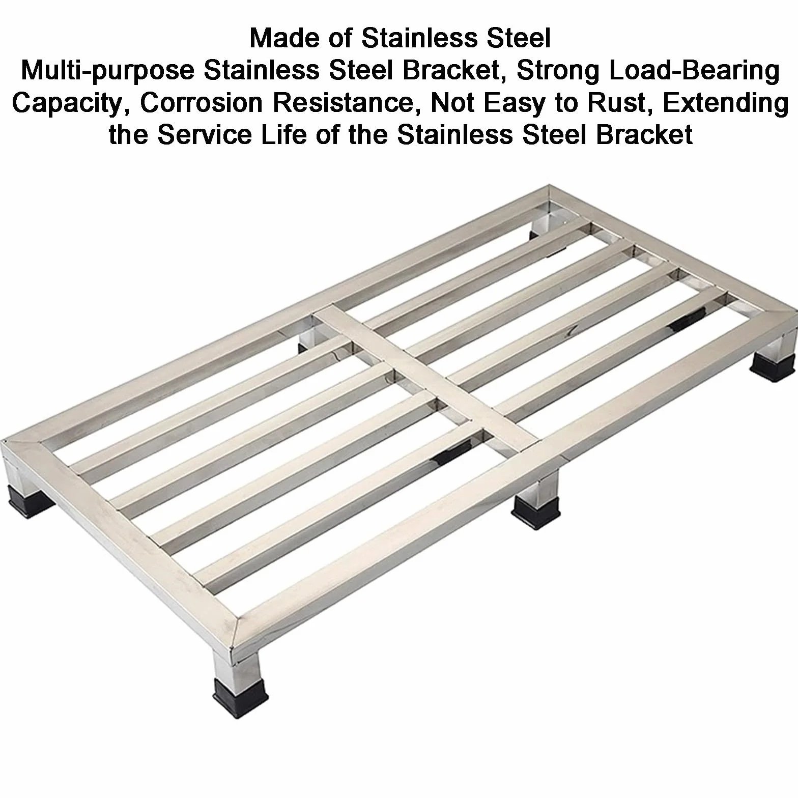 WIGING Pallet in Acciaio Inossidabile Carico Rack di Stoccaggio, Mobili Base per Elettrodomestici, Pallet da Pavimento per Magazzini Garage Cucine Negozi(60x90x10cm)