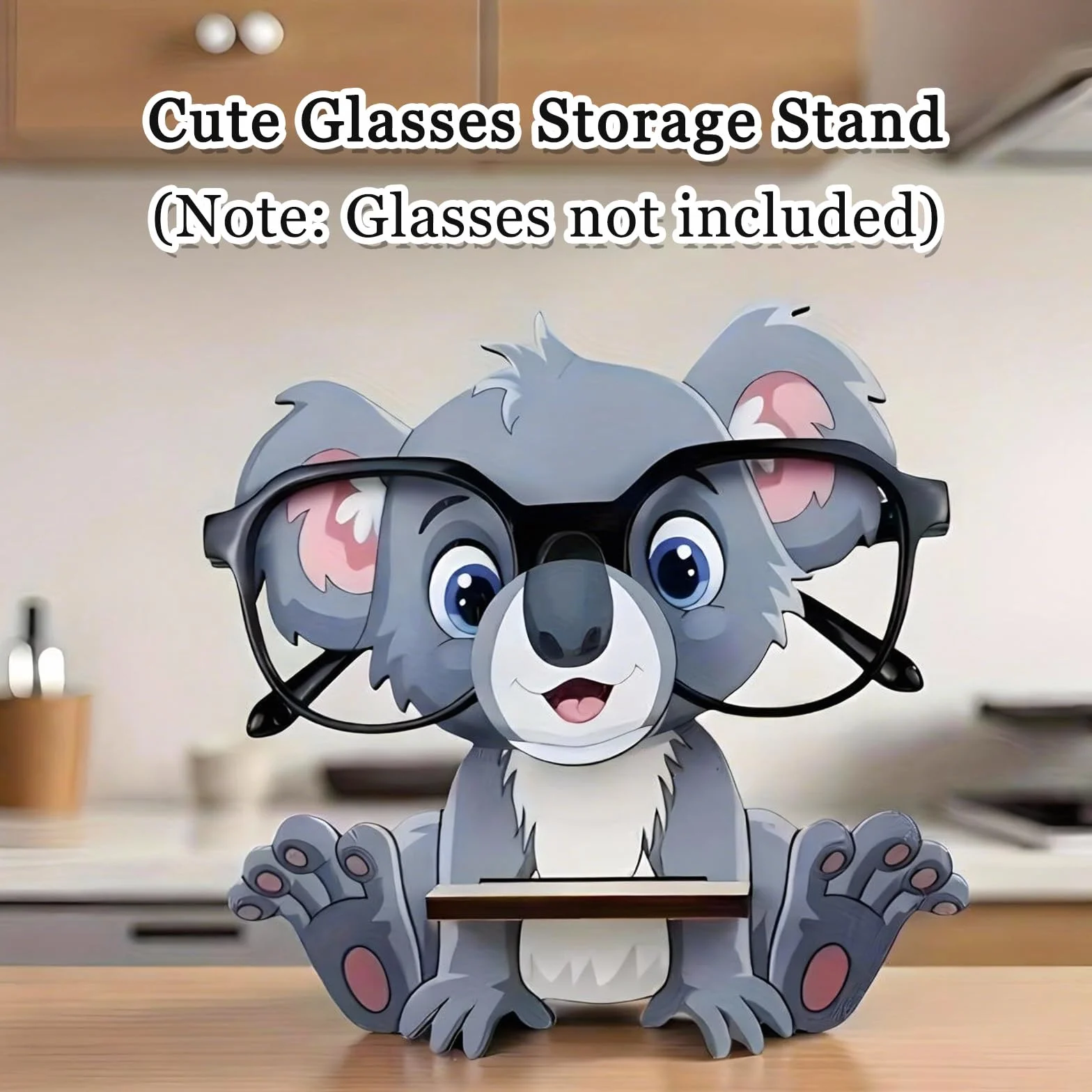 Porta Occhiali Legno Animali, Porta Occhiali da Tavolo, Supporto per Occhialis da Vista e Sole in Legno Espositore con Forma Koala per Casa Ufficio e Scrivania
