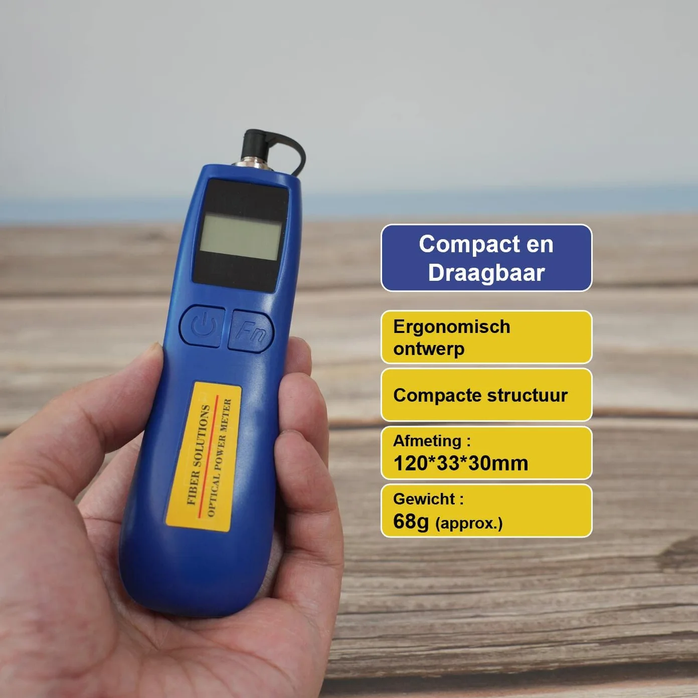Optical Power Meter - Mini misuratore di potenza ottico, 70 ~ + 10 dBm, tester in fibra ottica per lunghezze d'onda 800 – 1700 nm, alta precisione e peso leggero solo 68 g (AT-TL537OPM)
