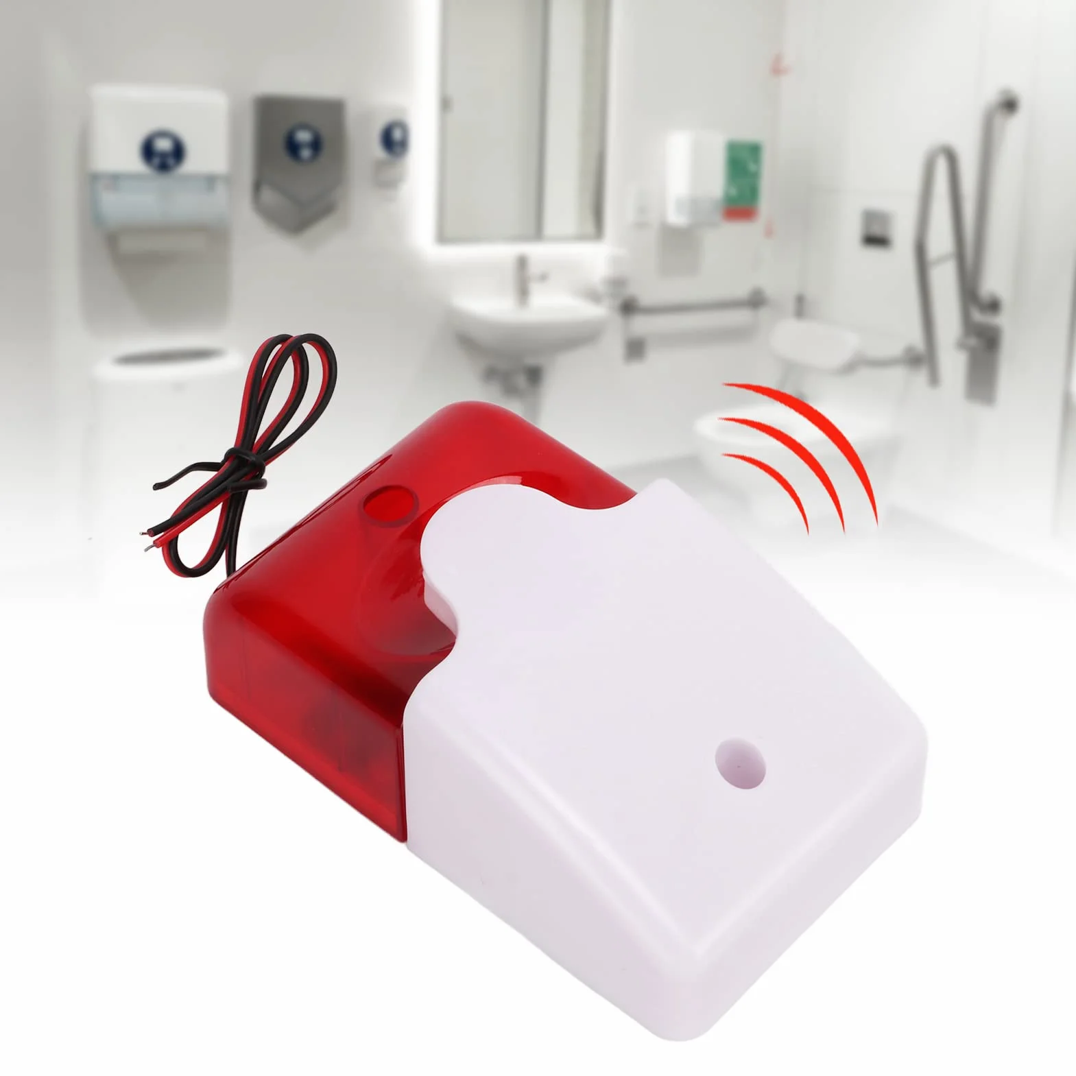 Sound Light Allarme lampeggiante 110 DB High Decibel, corno di allarme regolabile per luoghi pubblici, emergenza, evacuazione, allarme di sicurezza (220 V)