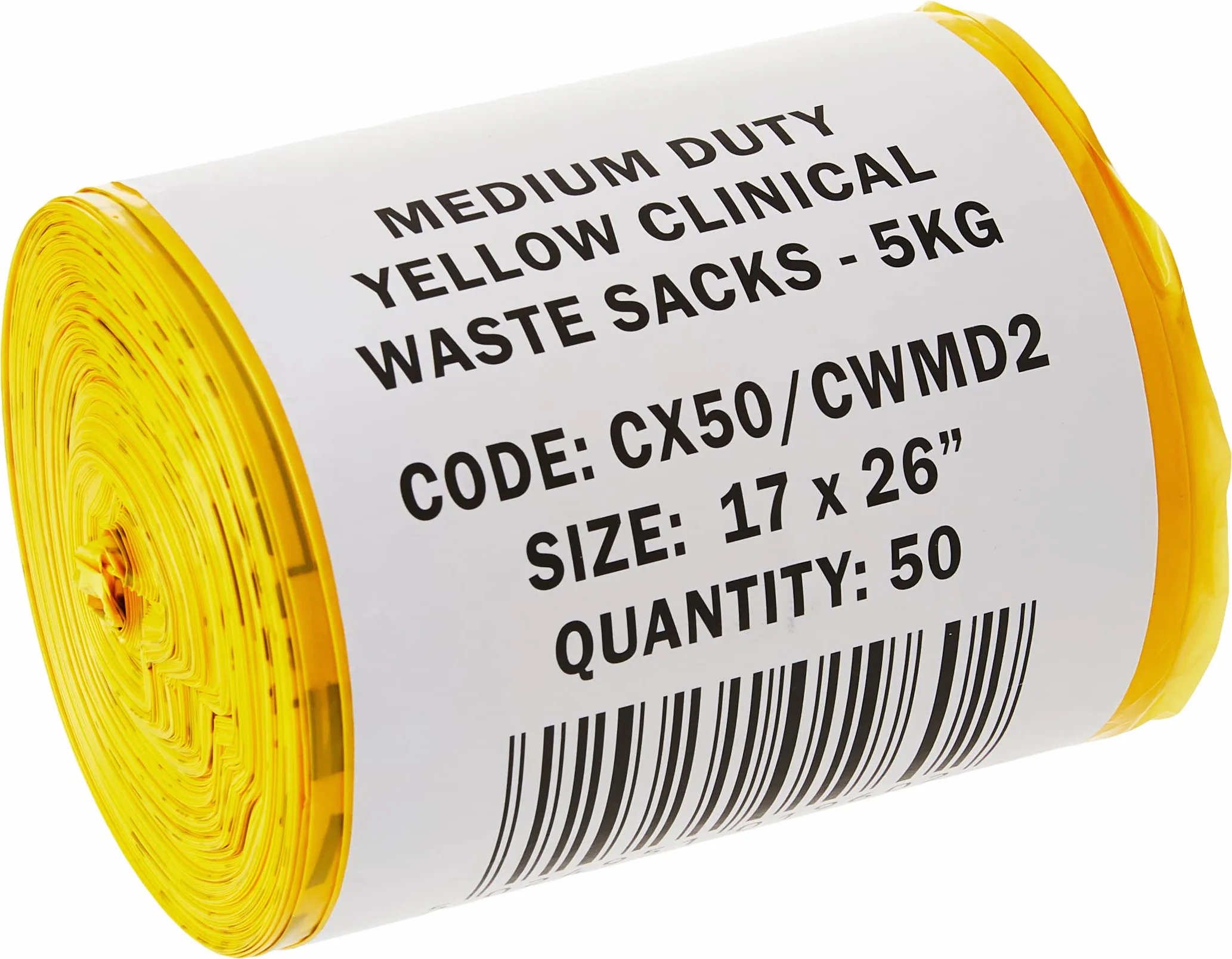 Sacchetti per rifiuti clinici Giallo CX50/CWMD2 Confezione da 50